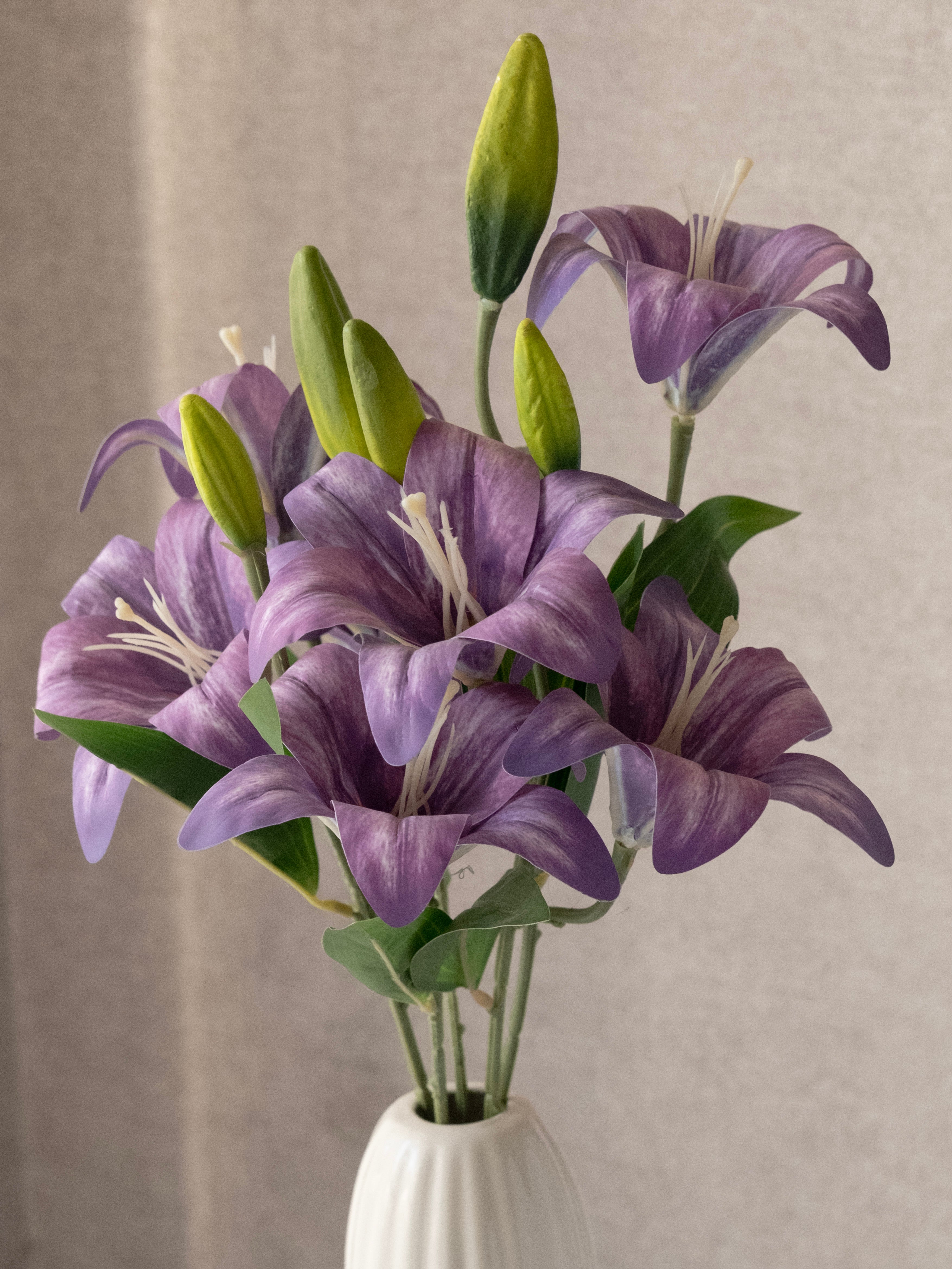 Artificial Lily X 7 Flower Bunch 55cm