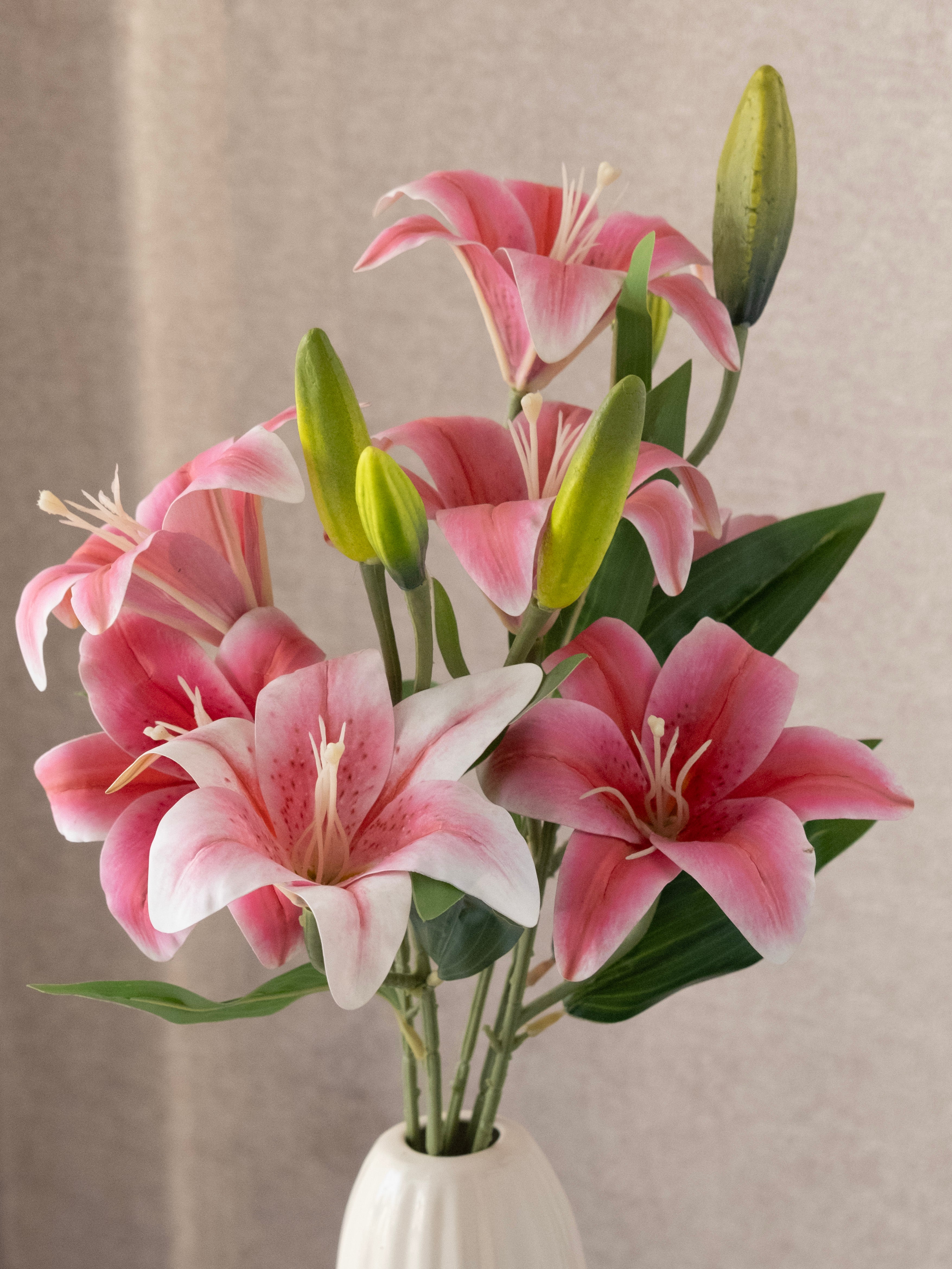 Artificial Lily X 7 Flower Bunch 55cm