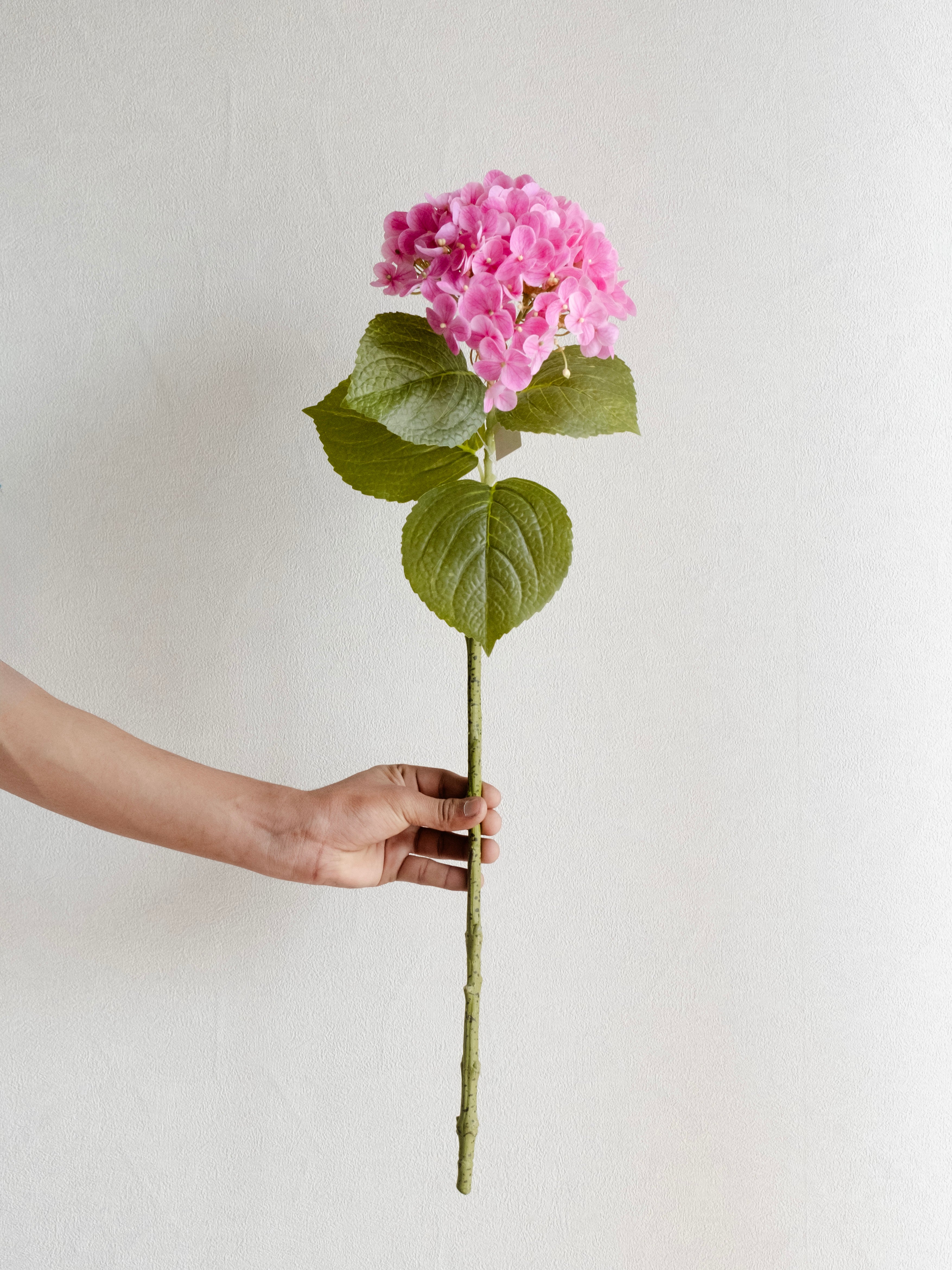 Artificial Pink PU Hydrangea Flower Stem