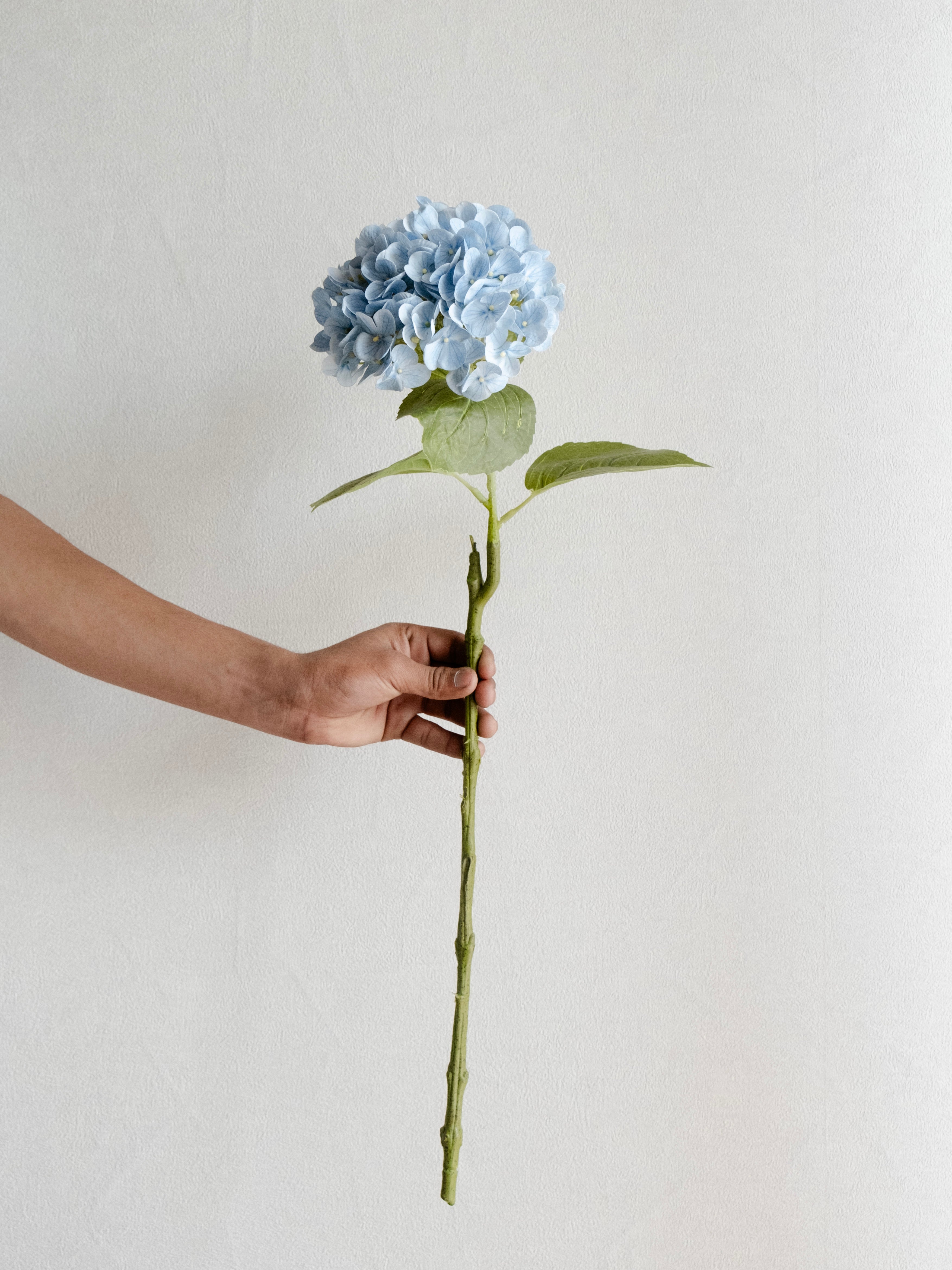 Artificial Blue PU Hydrangea Flower Stem