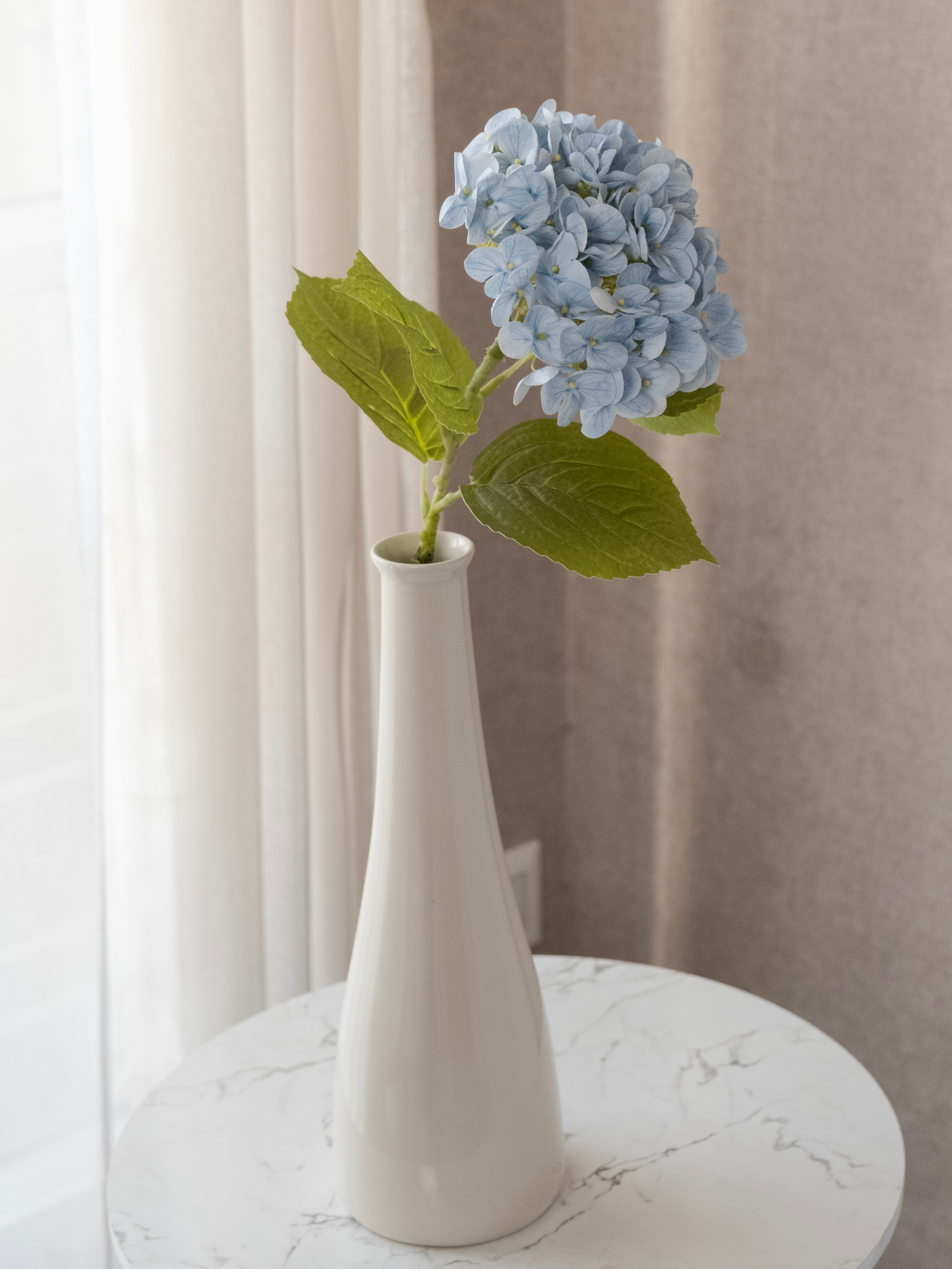 Artificial Blue PU Hydrangea Flower Stem