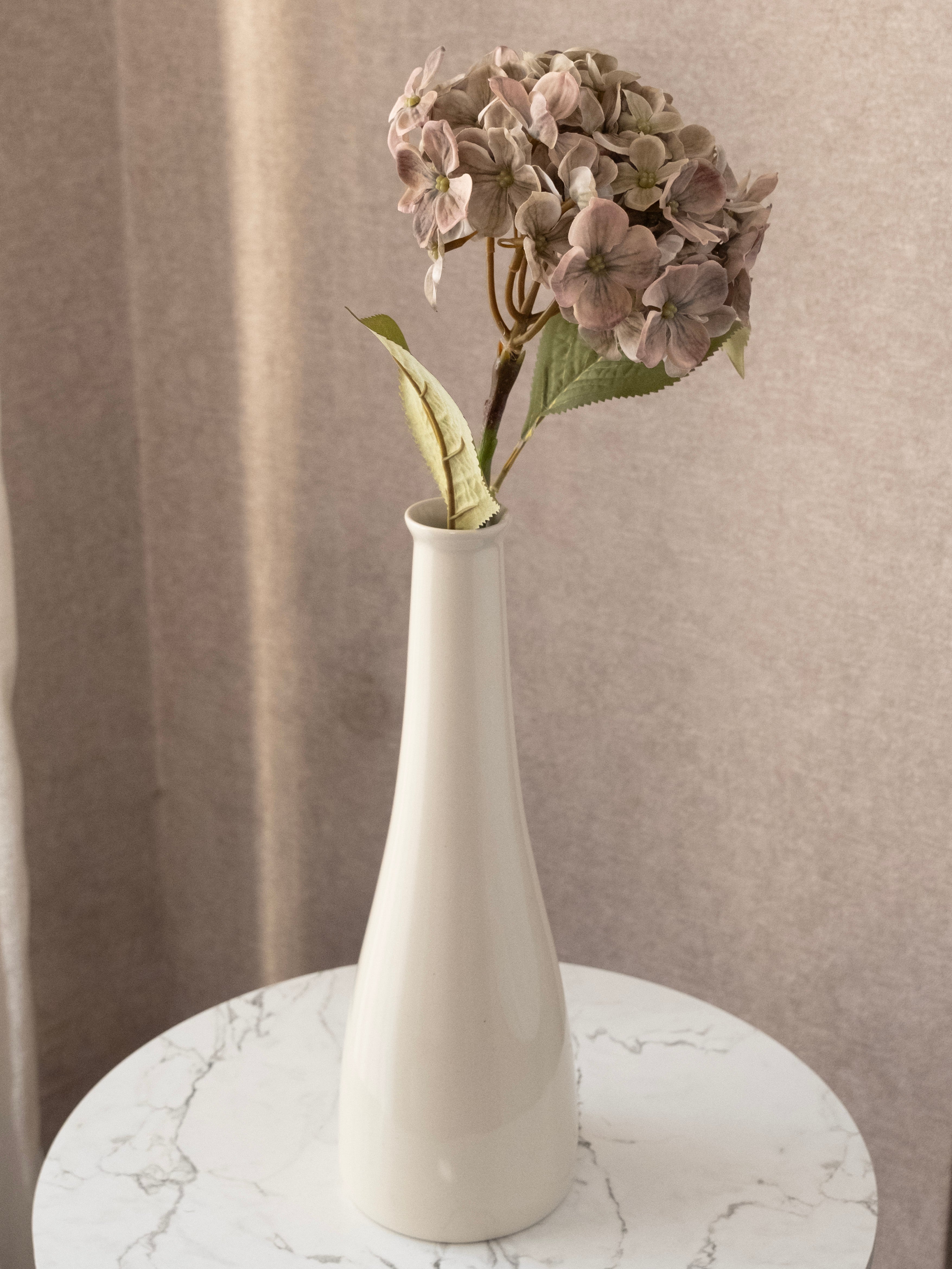 Artificial Vintage Mauve PU Hydrangea Flower Stem