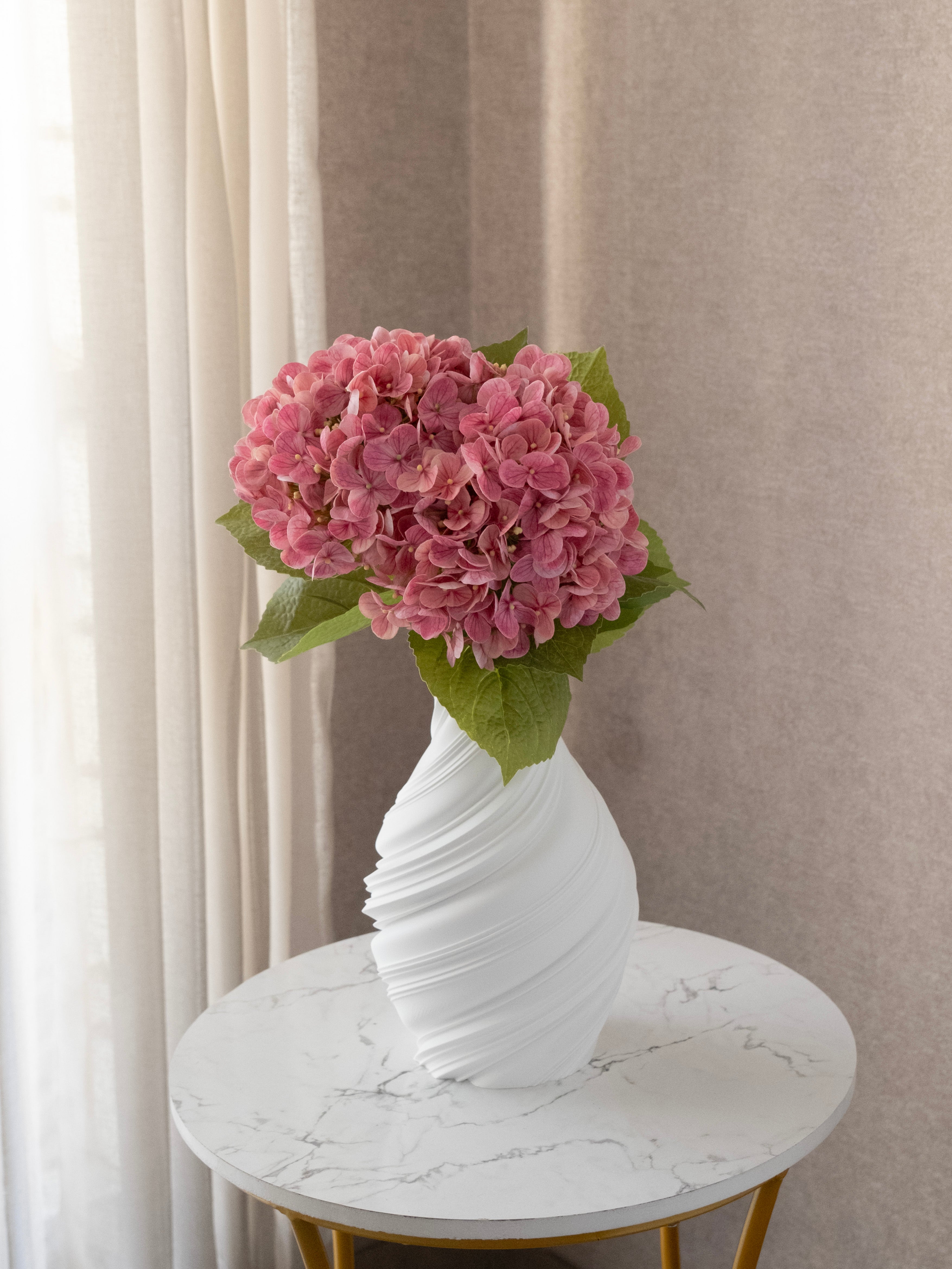 Artificial Pink PU Hydrangea Flower Stem