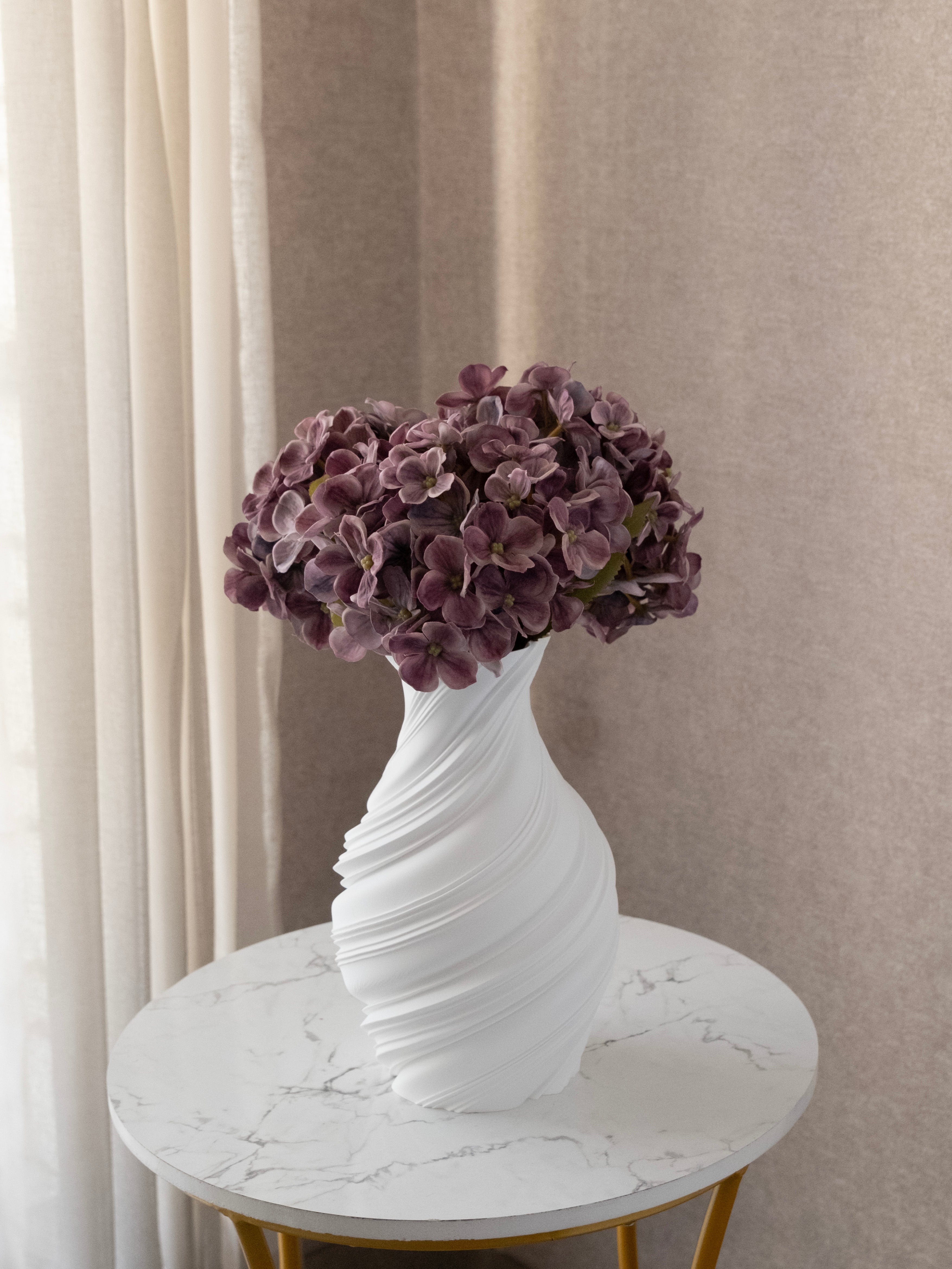 Artificial Dusty Purple PU Hydrangea Flower Stem