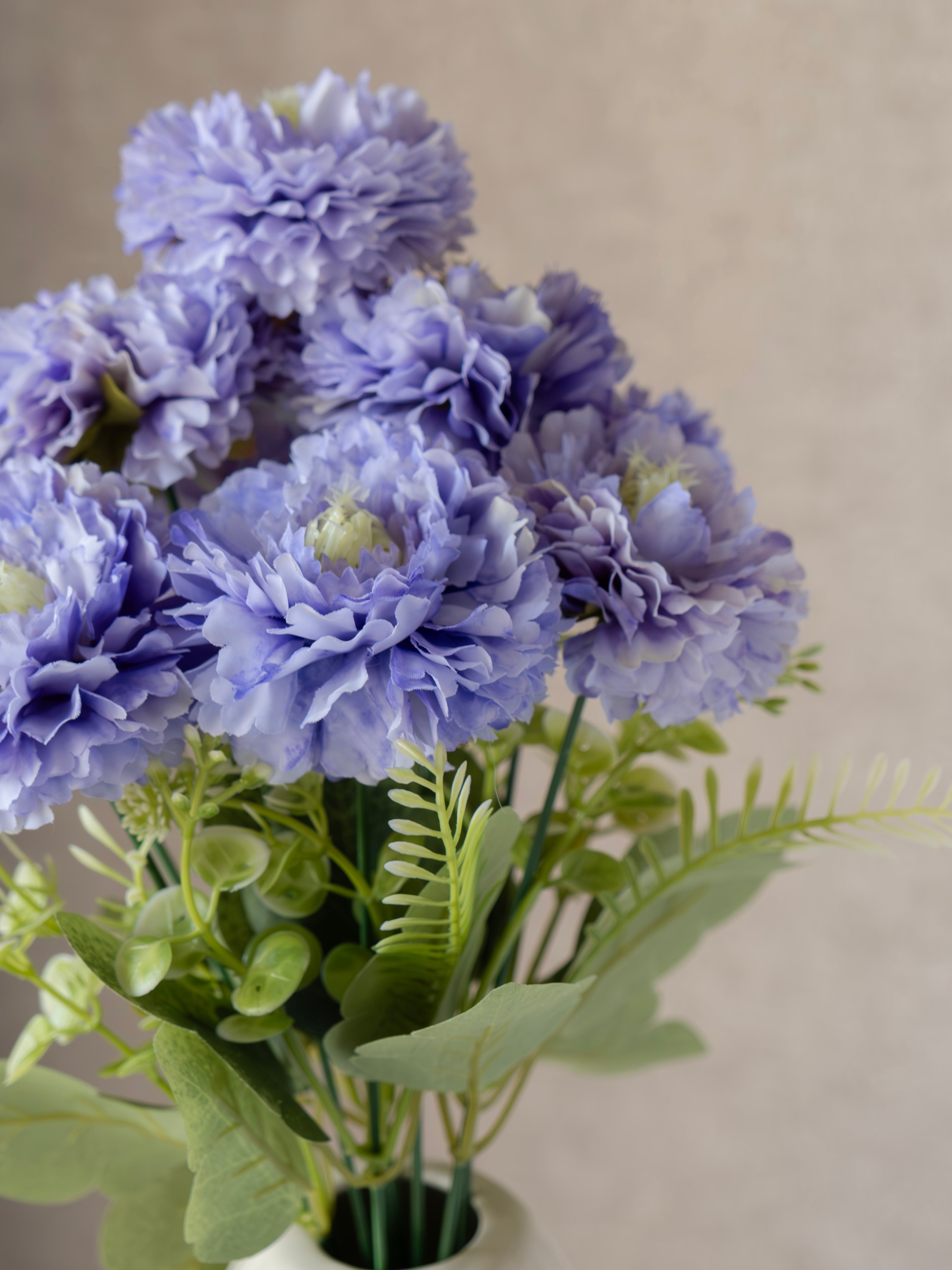 Artificial Ruffled Carnation Bunch 39cm