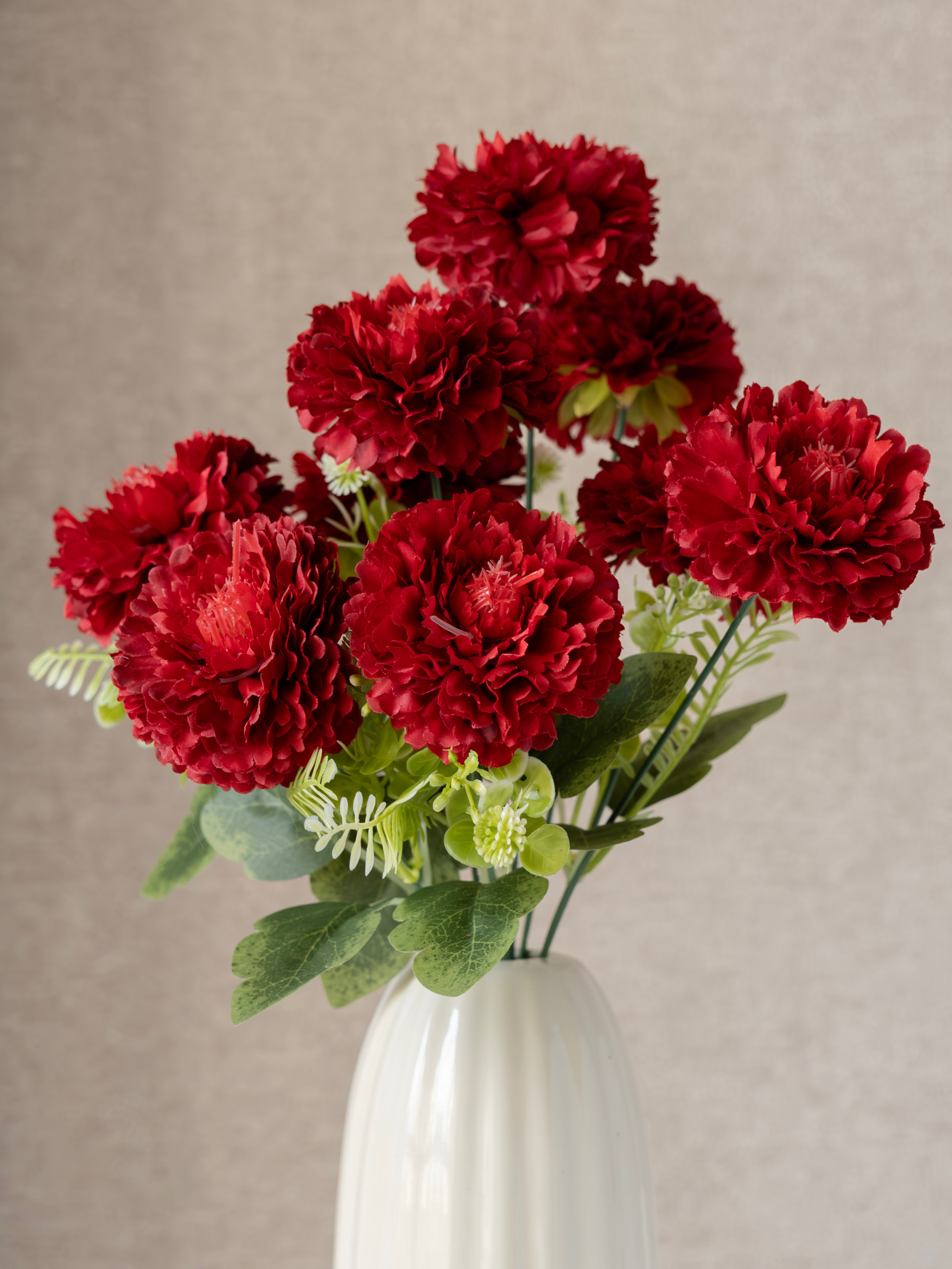 Artificial Ruffled Carnation Bunch 39cm