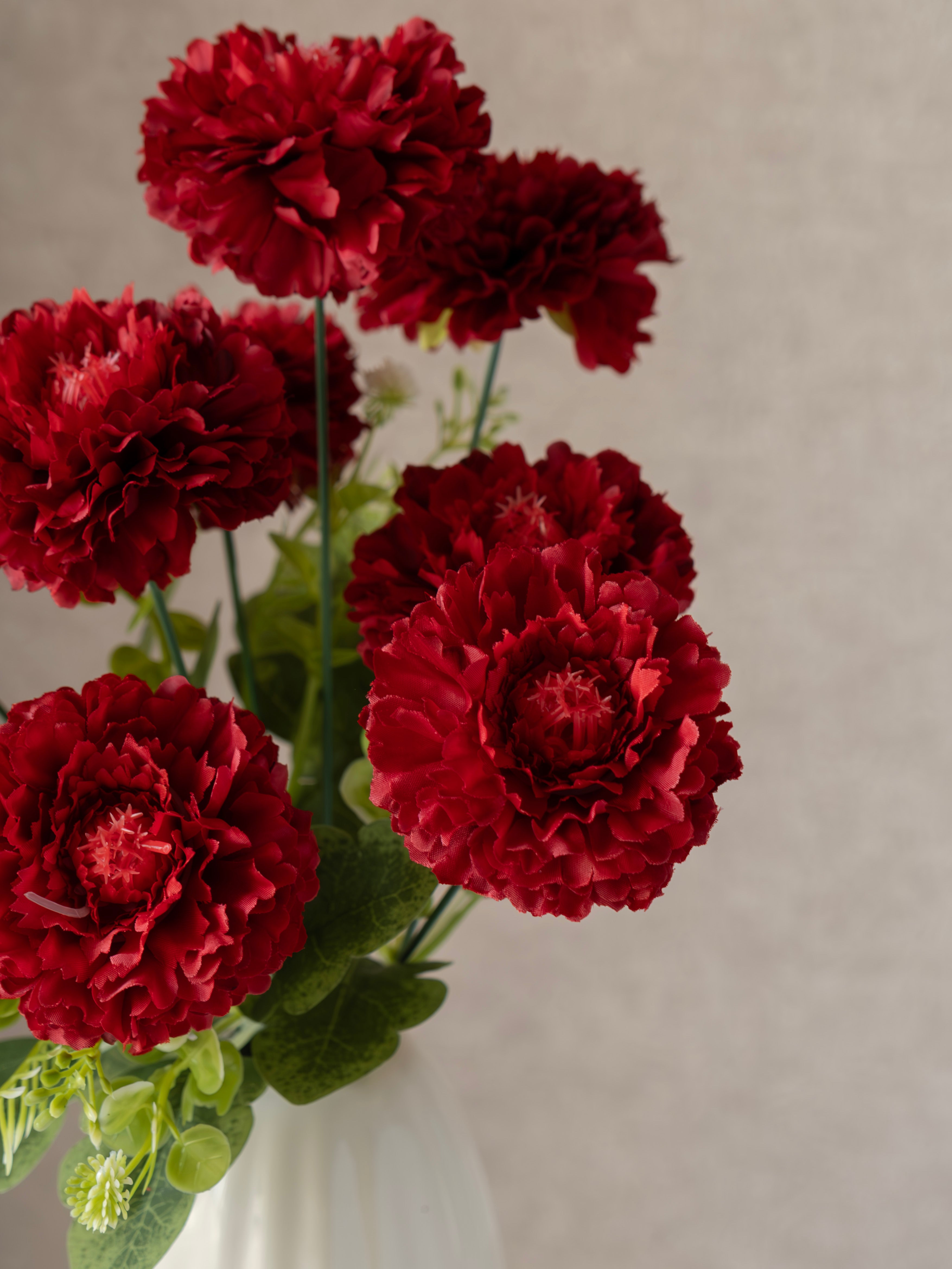 Artificial Ruffled Carnation Bunch 39cm