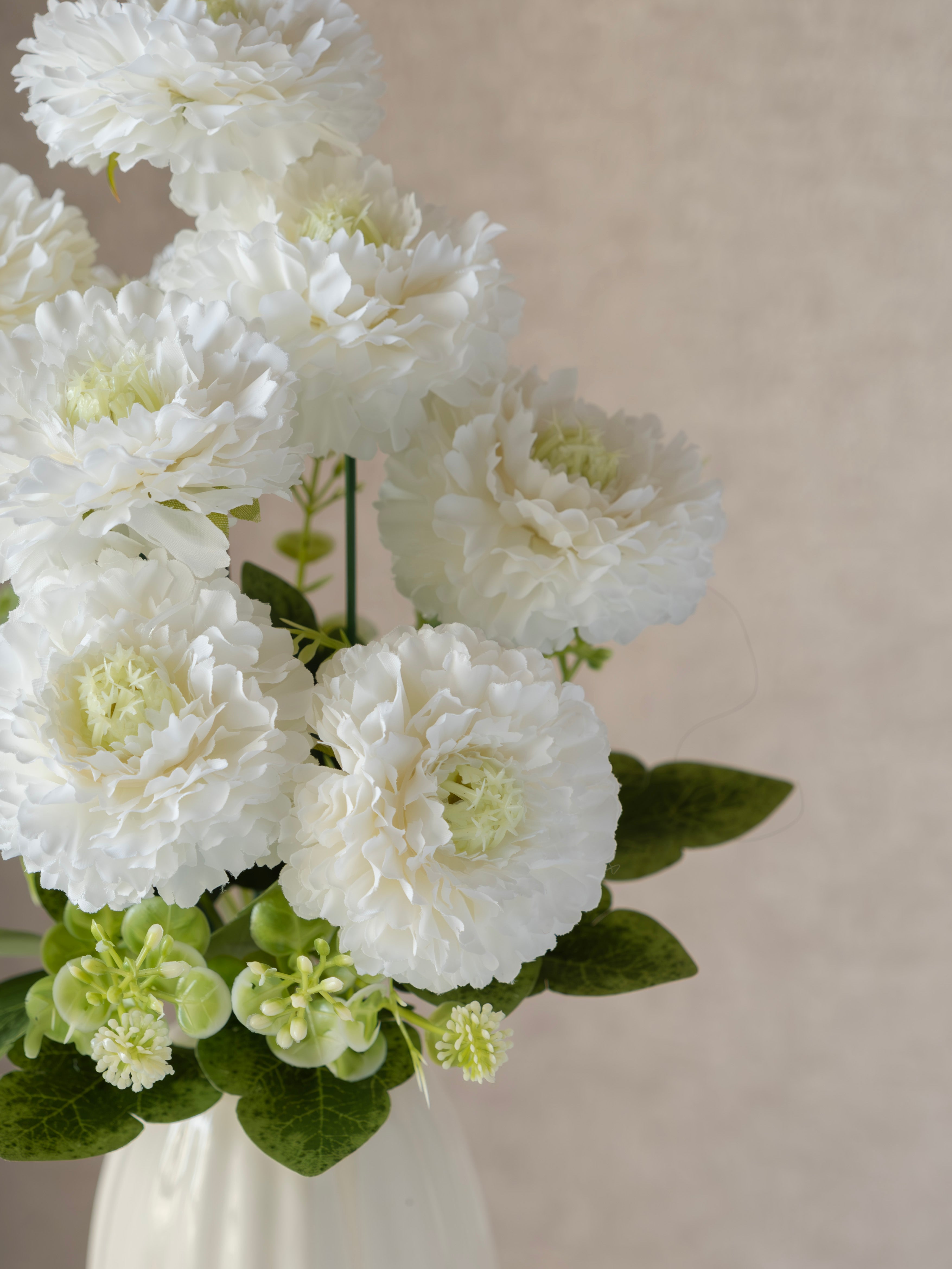 Artificial Ruffled Carnation Bunch 39cm