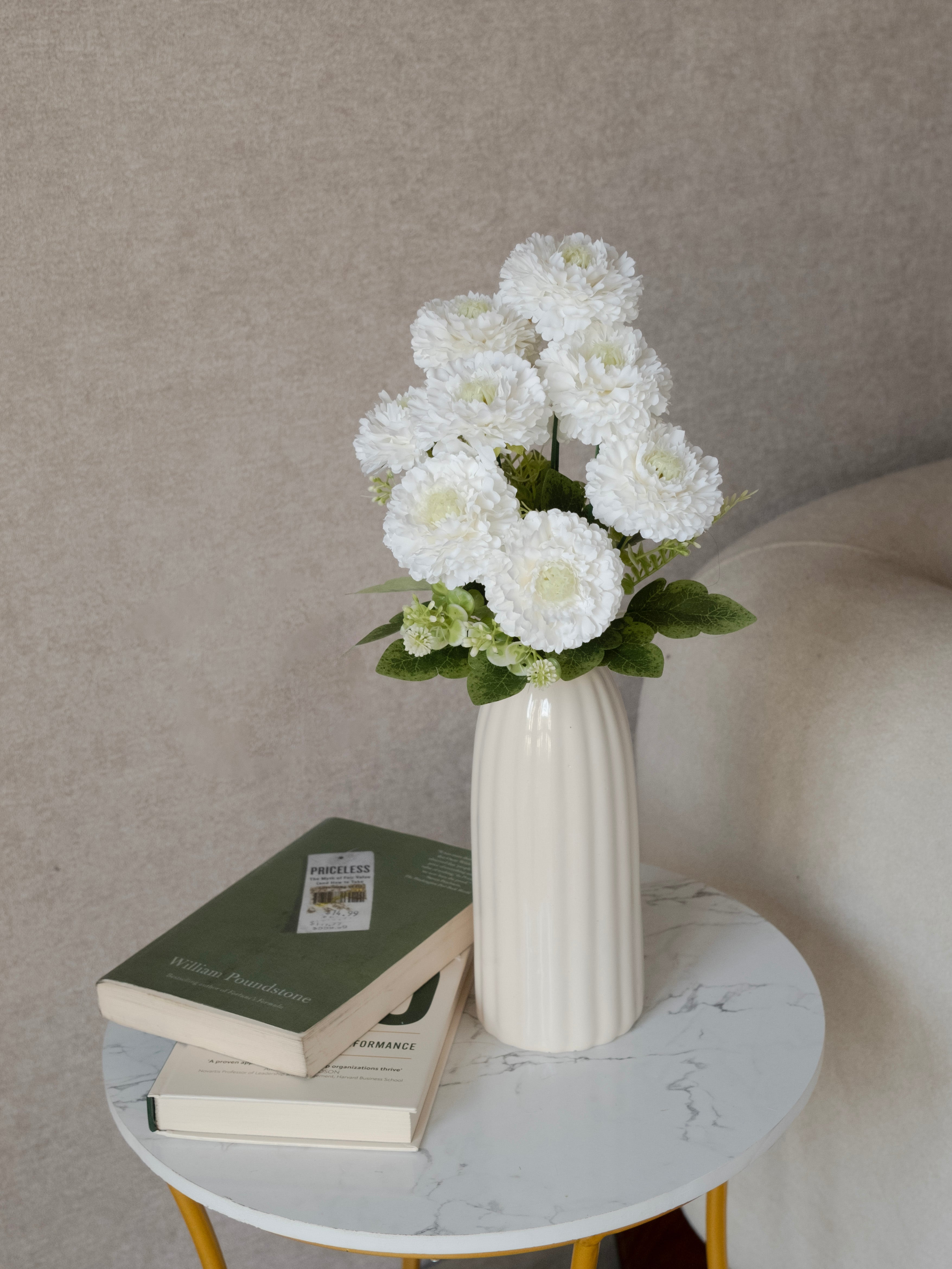 Artificial Ruffled Carnation Bunch 39cm