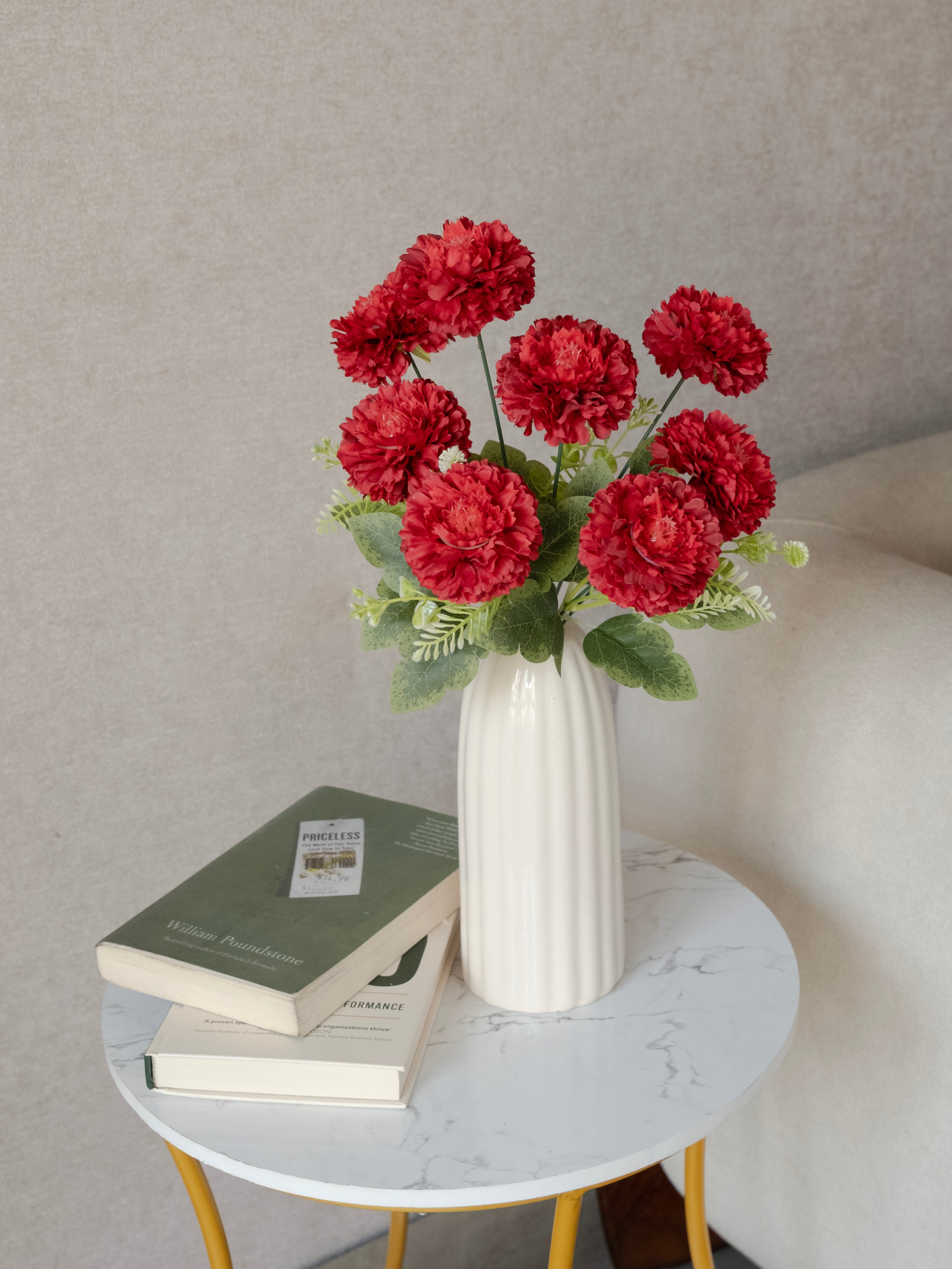Artificial Ruffled Carnation Bunch 39cm