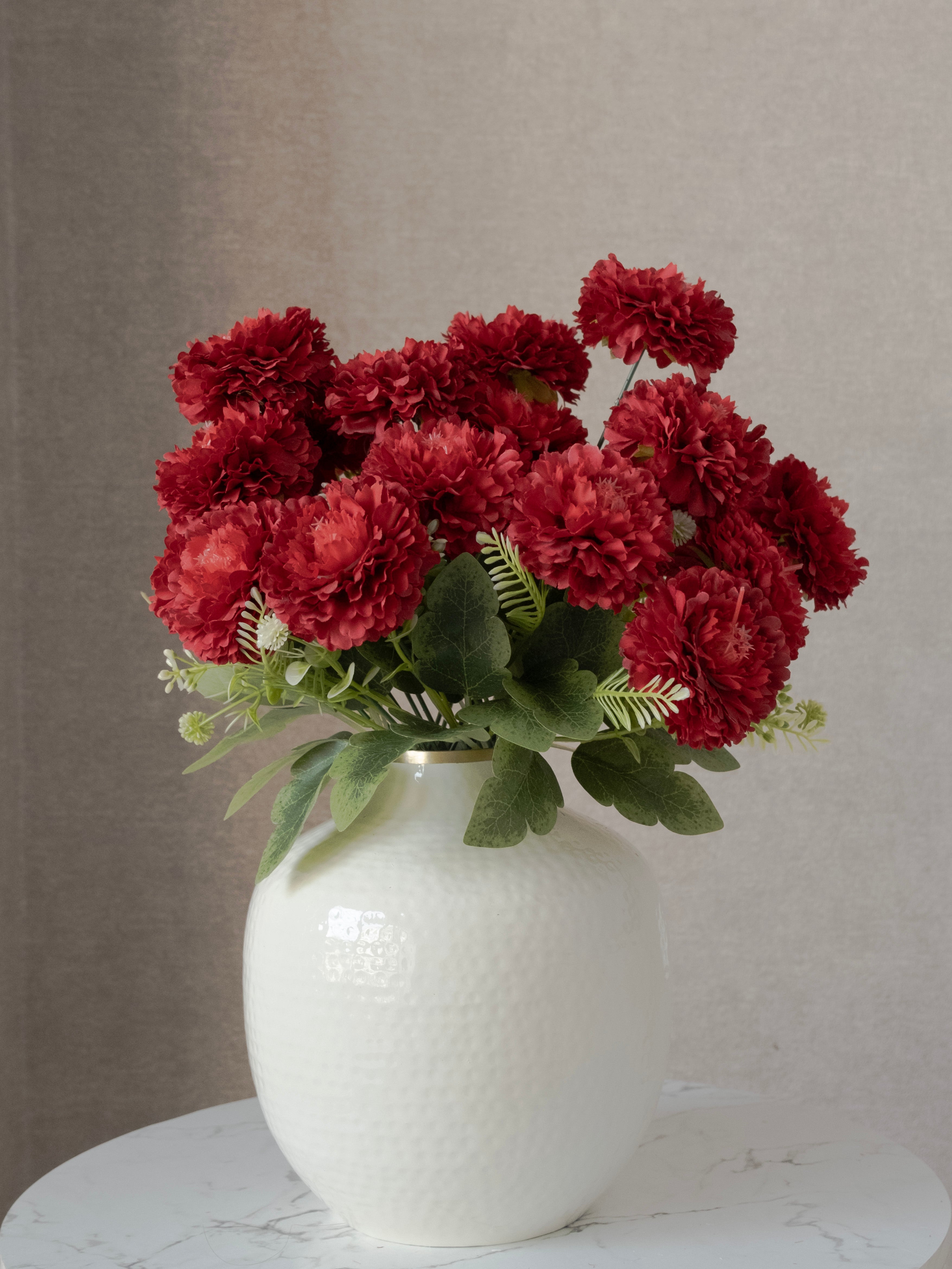 Artificial Ruffled Carnation Bunch 39cm