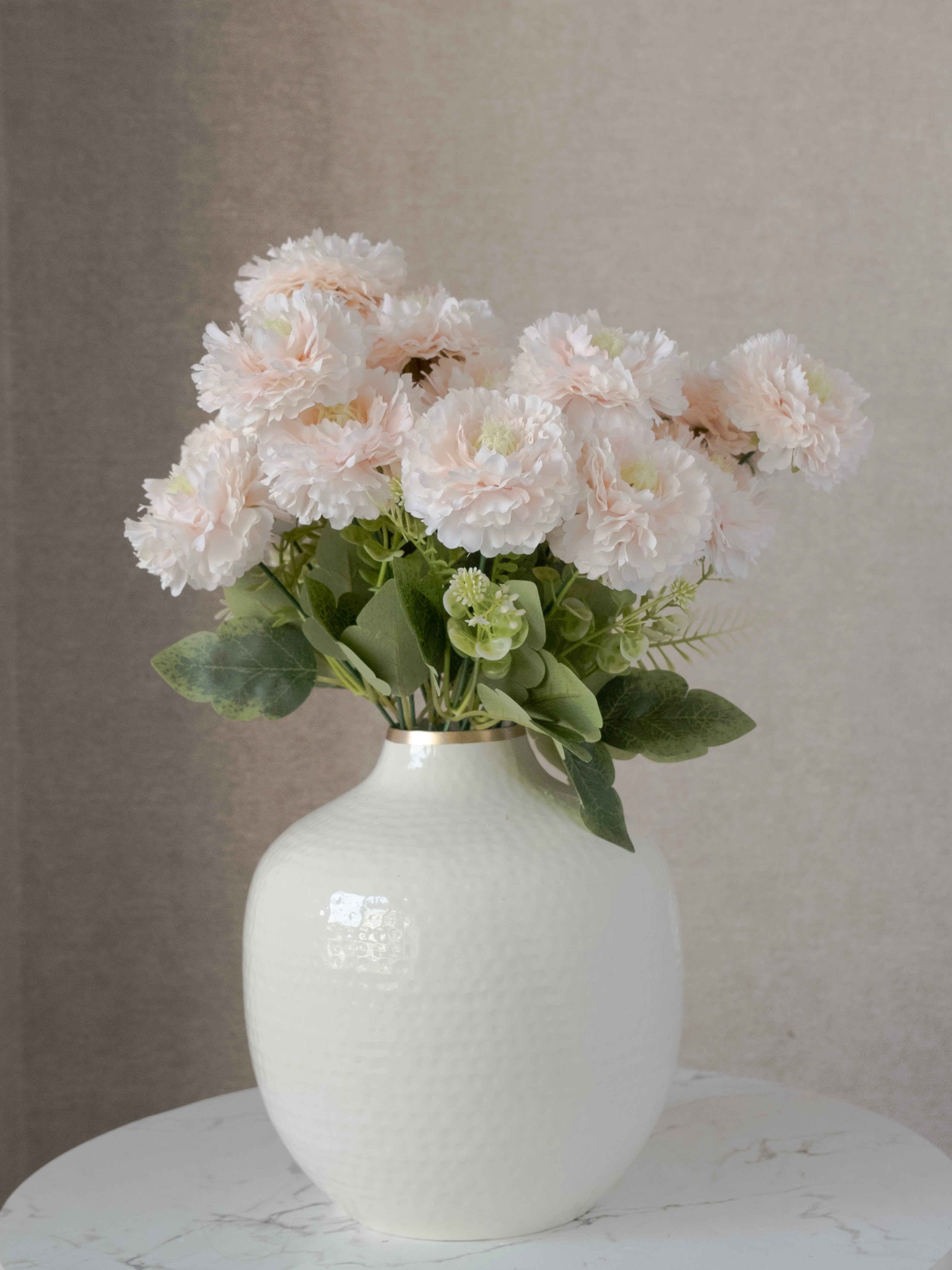 Artificial Ruffled Carnation Bunch 39cm