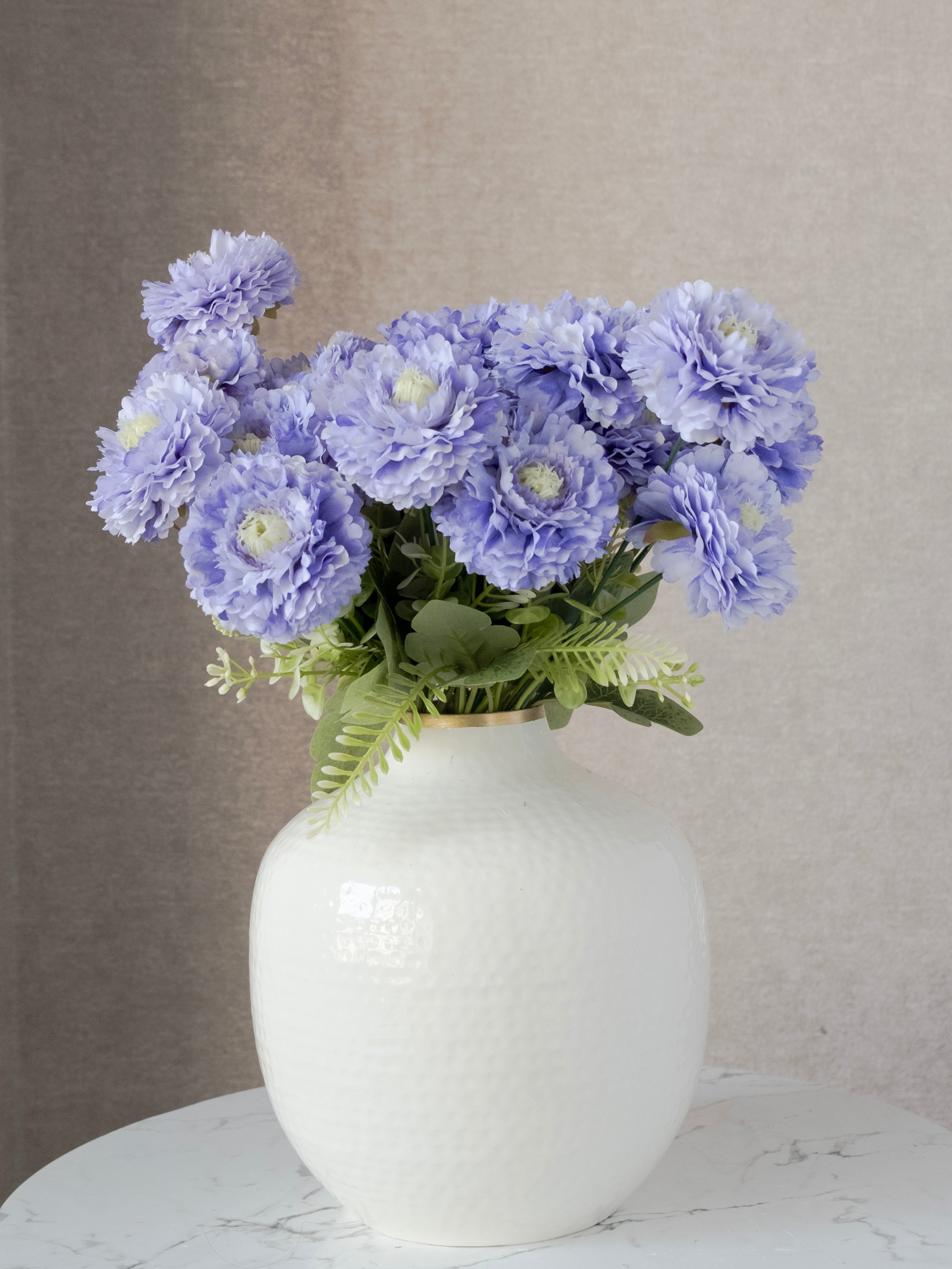 Artificial Ruffled Carnation Bunch 39cm