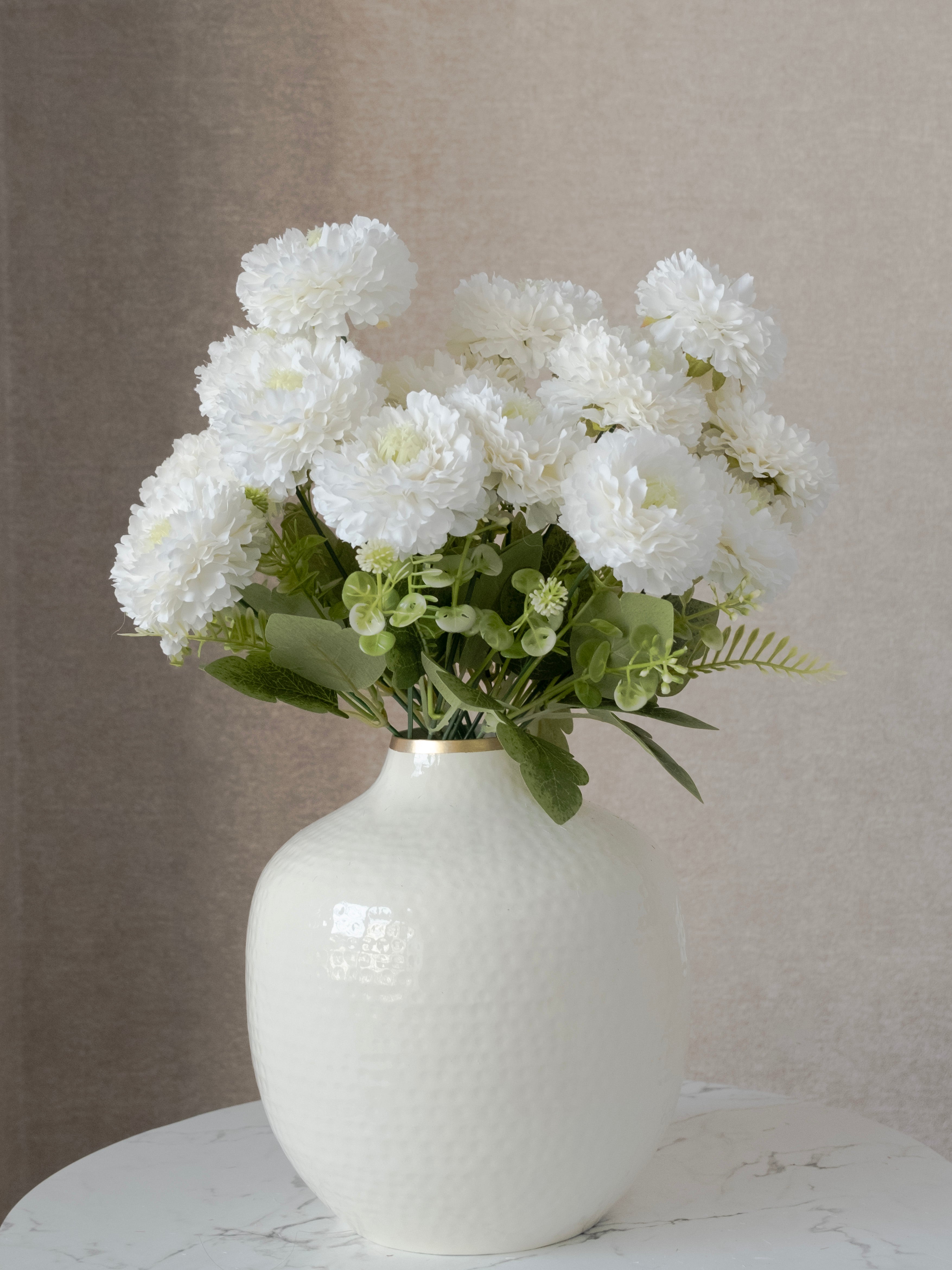 Artificial Ruffled Carnation Bunch 39cm