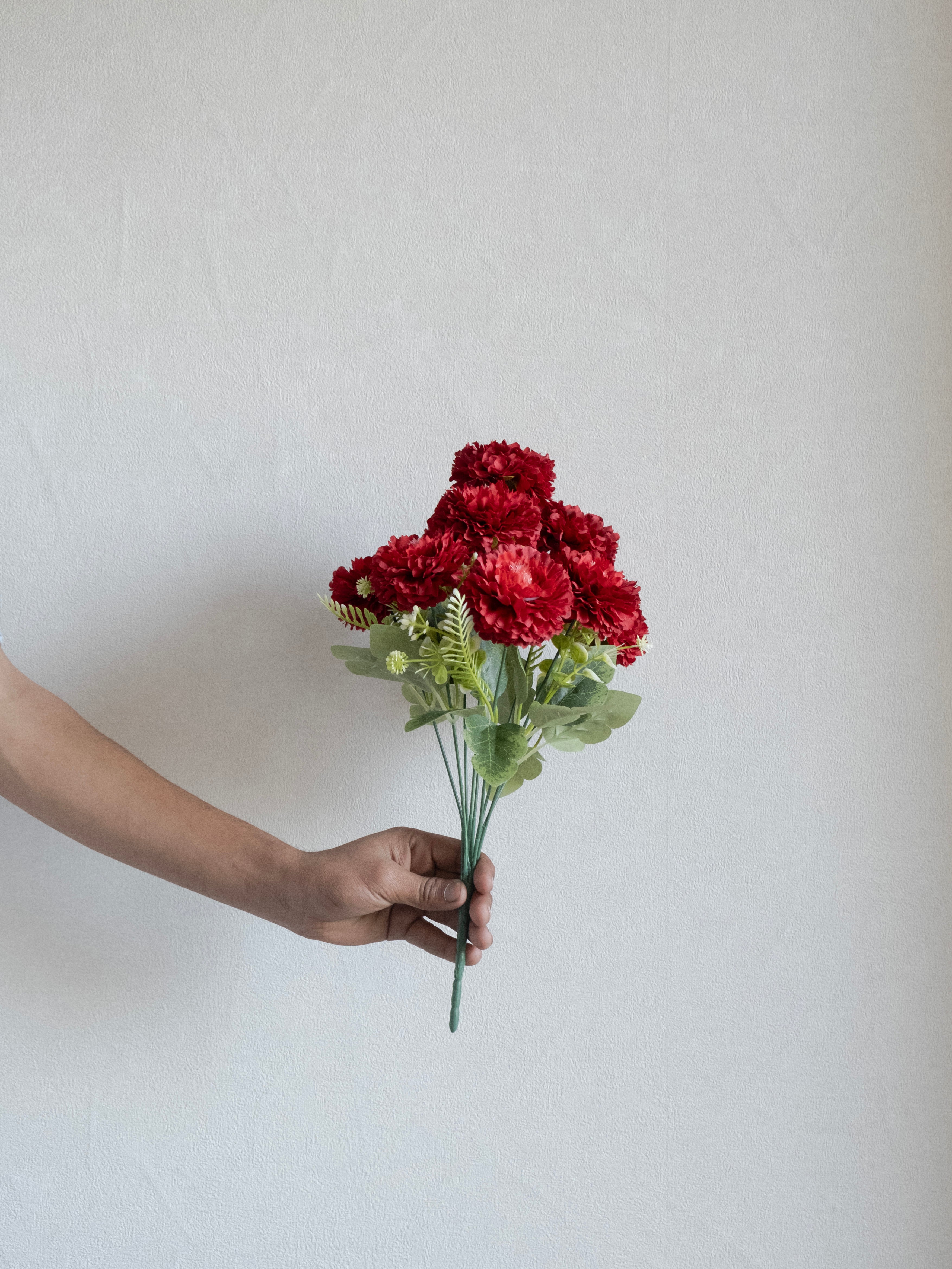 Artificial Ruffled Carnation Bunch 39cm