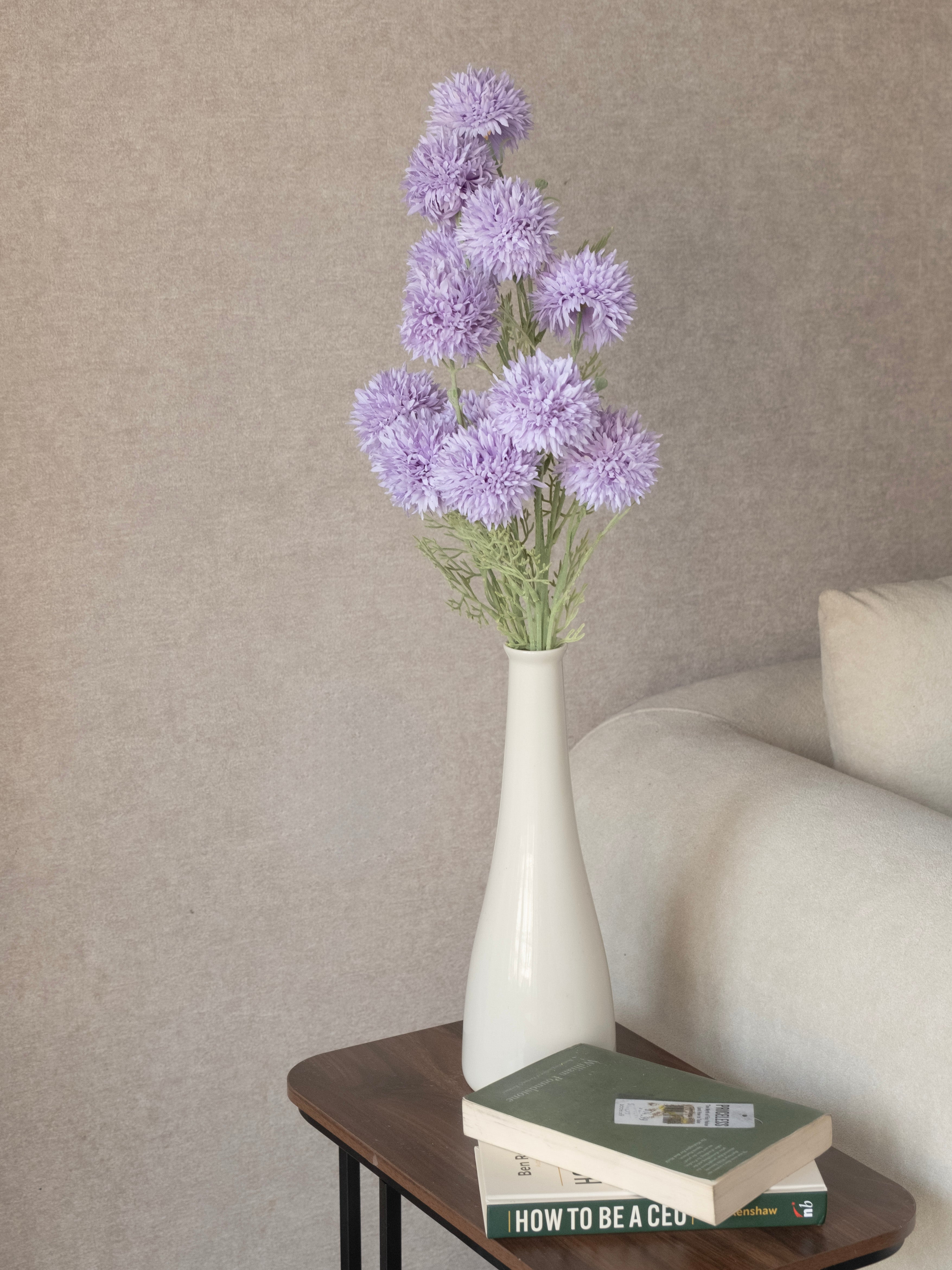 Artificial Lilac China Aster Flower Stem (Set of 2)