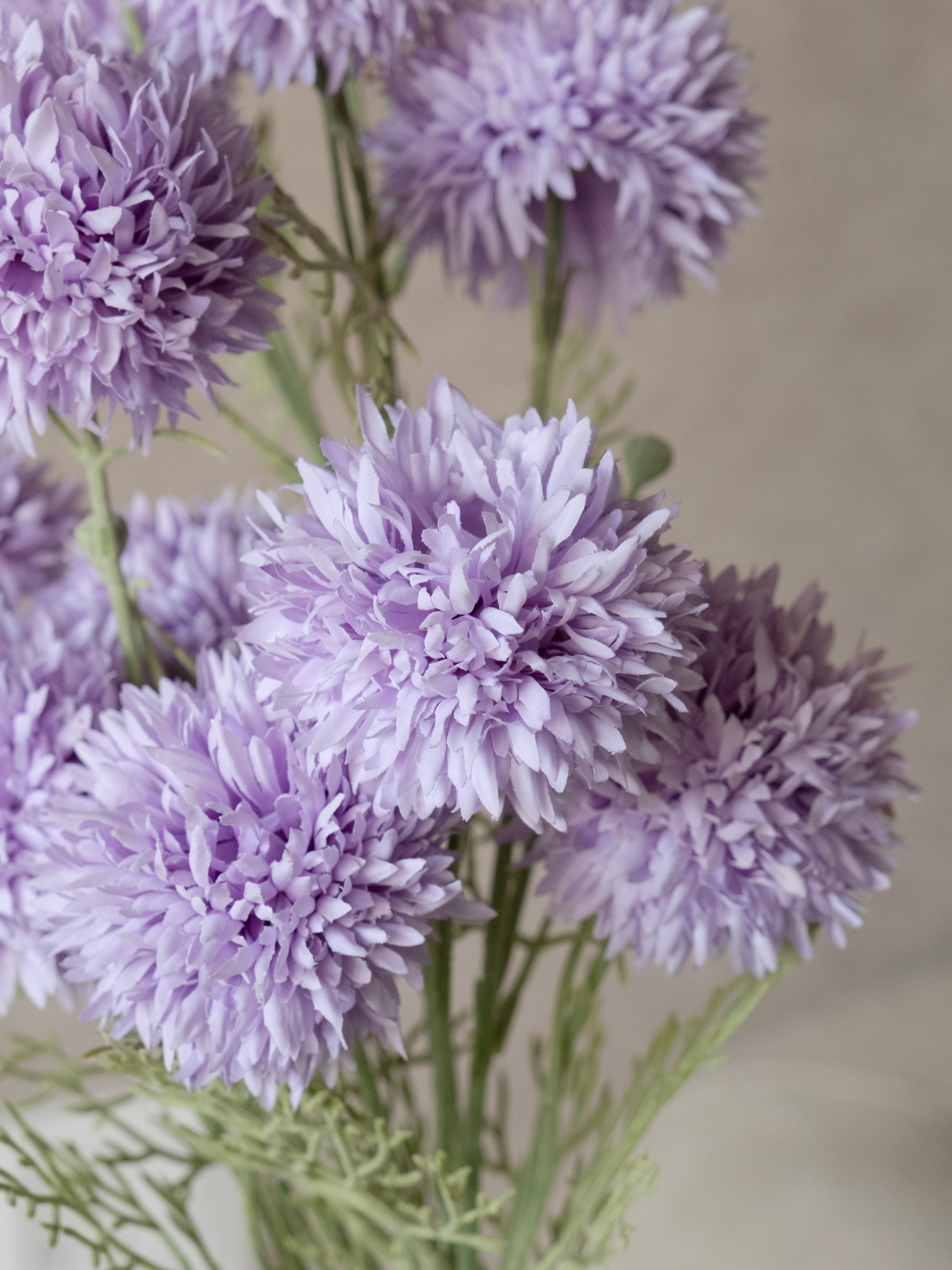 Artificial Lilac China Aster Flower Stem (Set of 2)