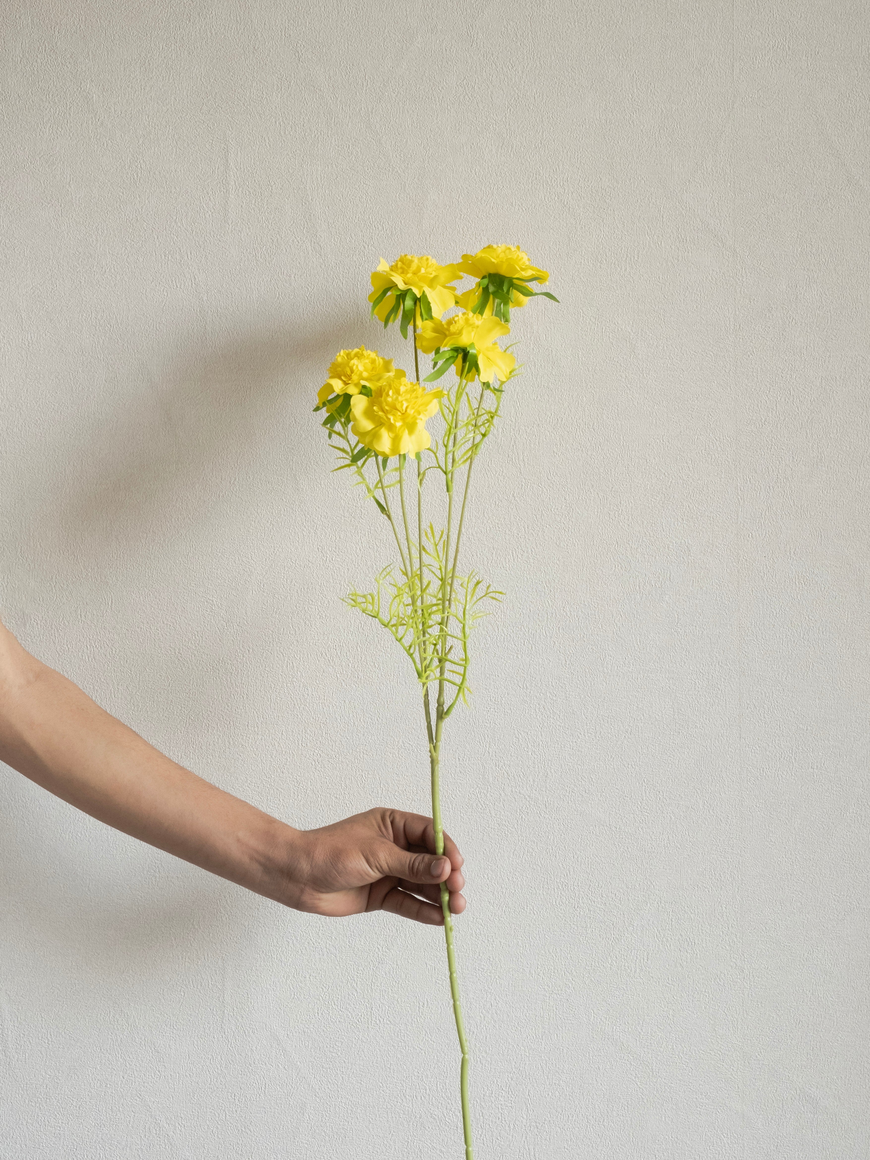 Artificial Yellow peony Flower Stem 76cm