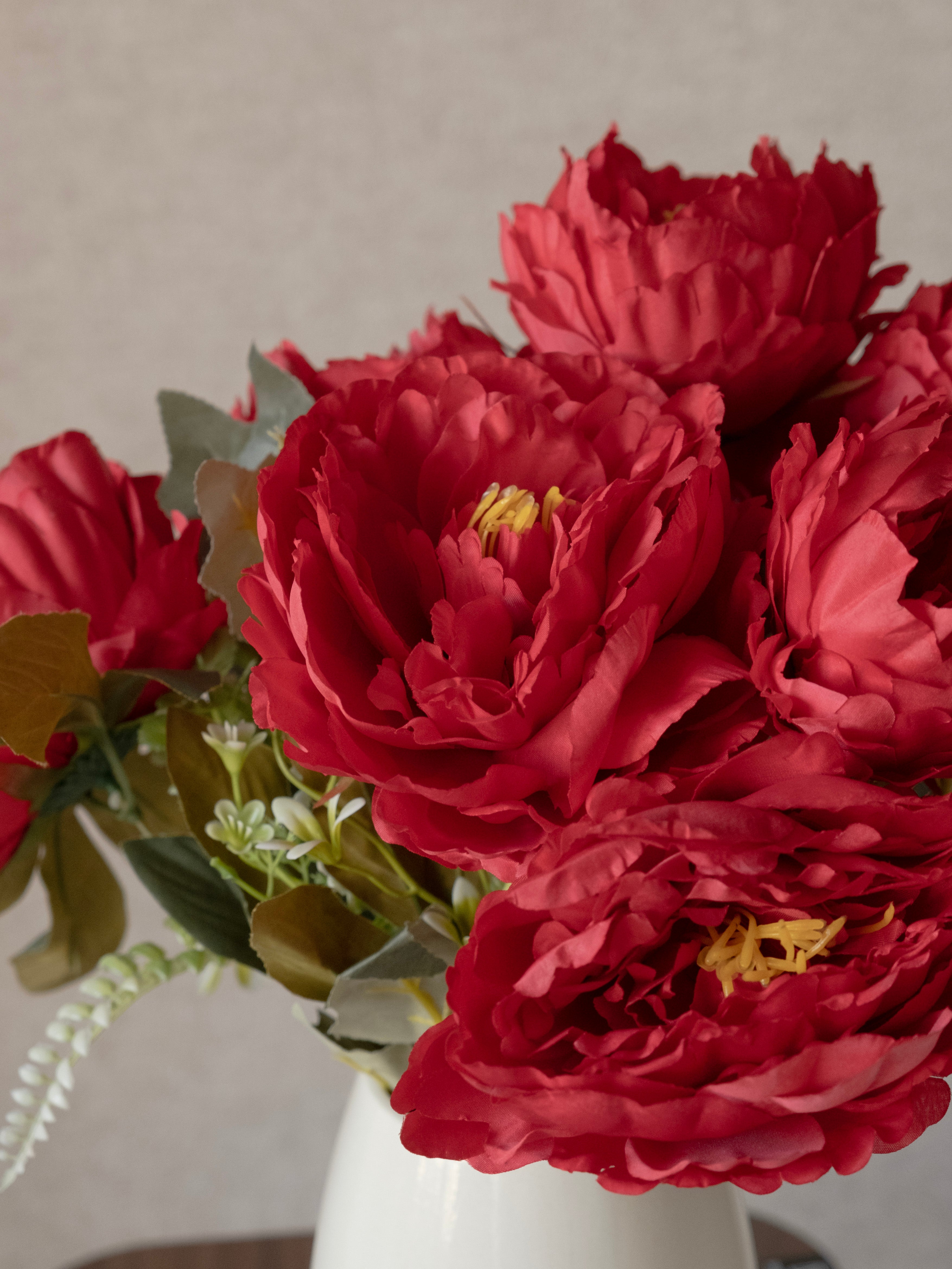 Artificial Peony Flower Bunch 45cm