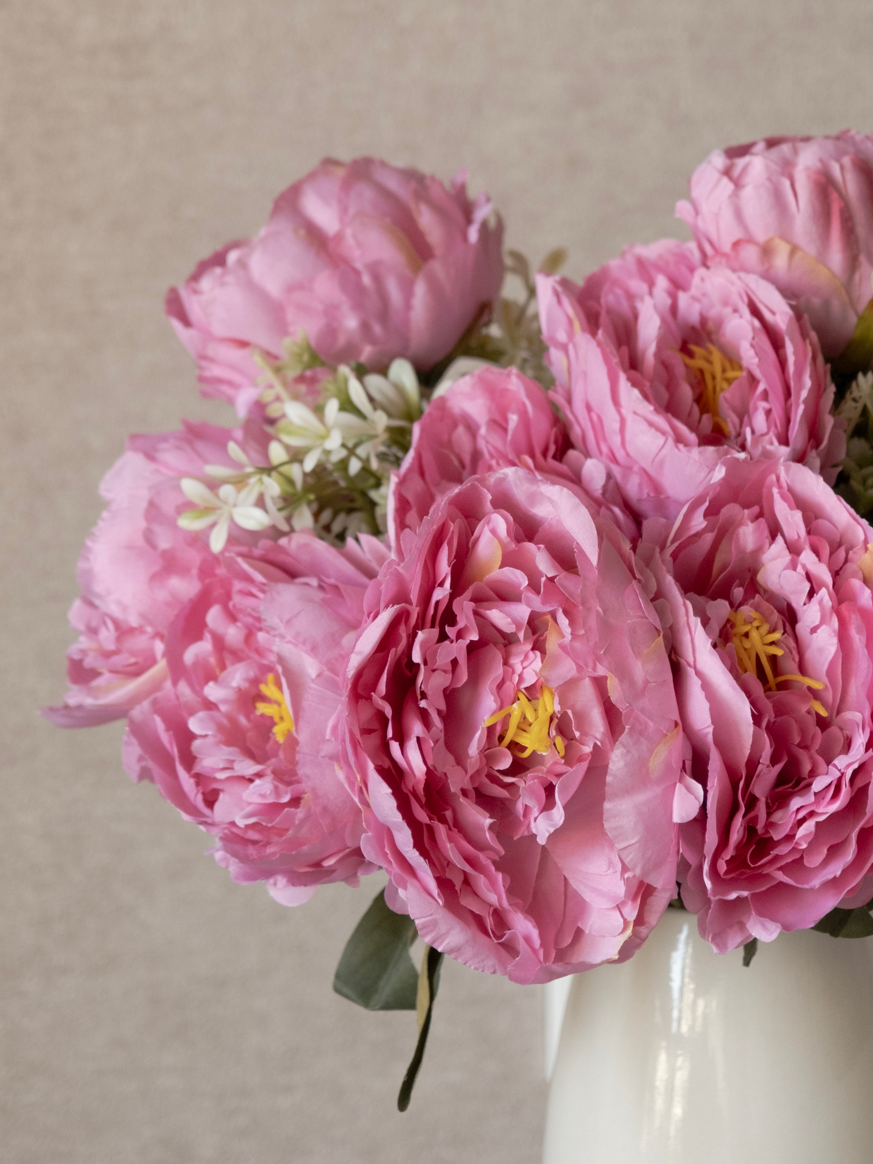 Artificial Peony Flower Bunch 45cm