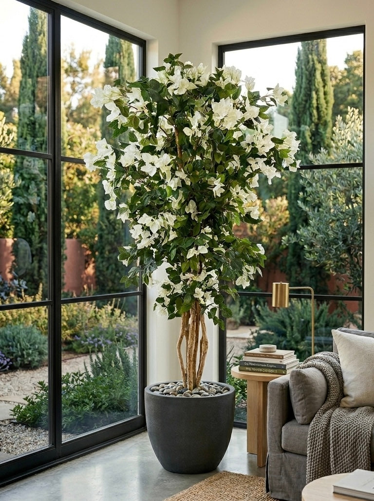 Artificial Lush White Bougainvillea Tree 5ft