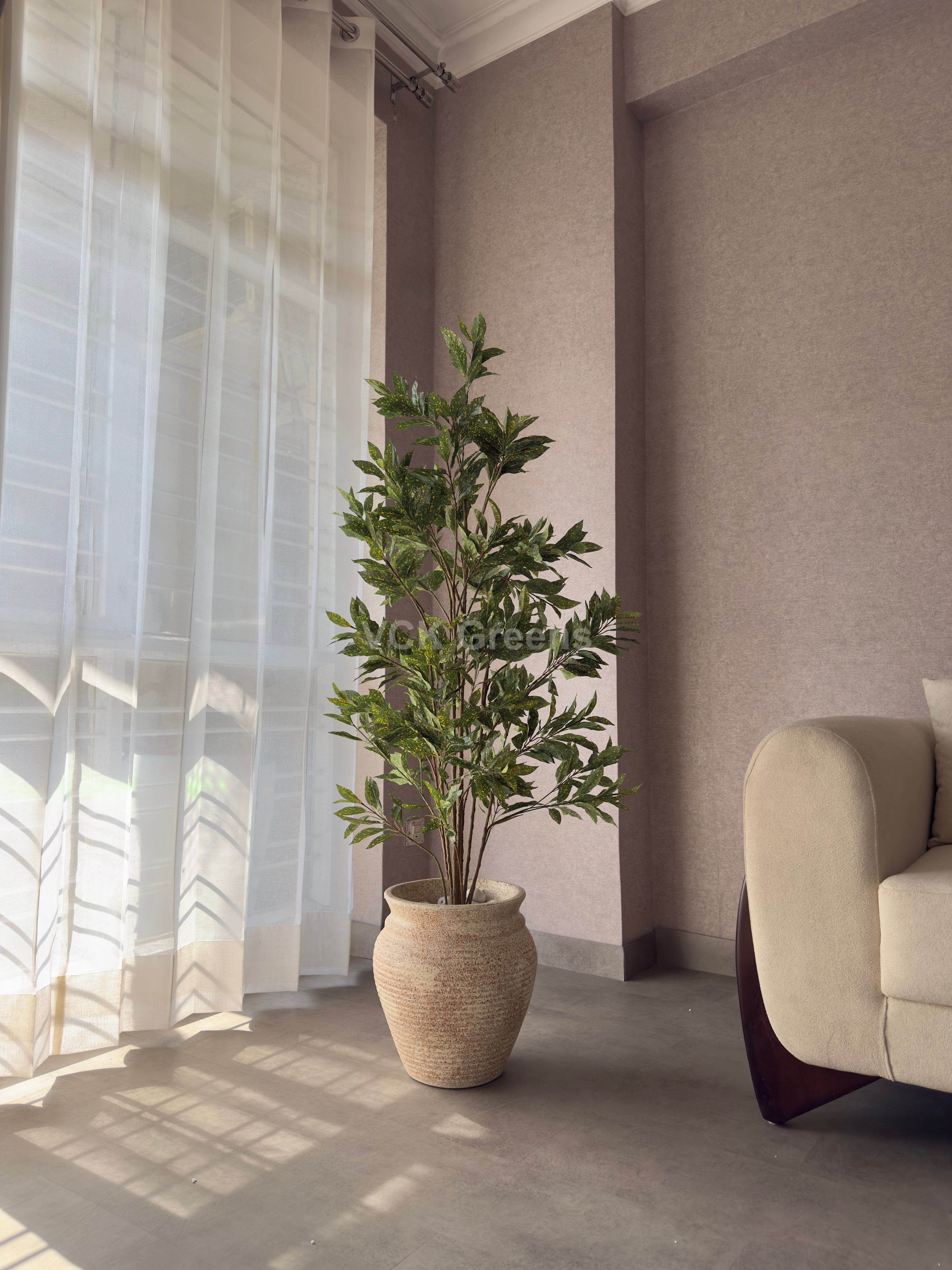 Artificial Green Croton Plant 5ft