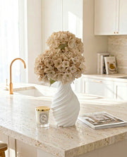 Artificial Cream PU Hydrangea Flower Stem