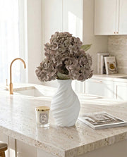 Artificial Vintage Mauve PU Hydrangea Flower Stem