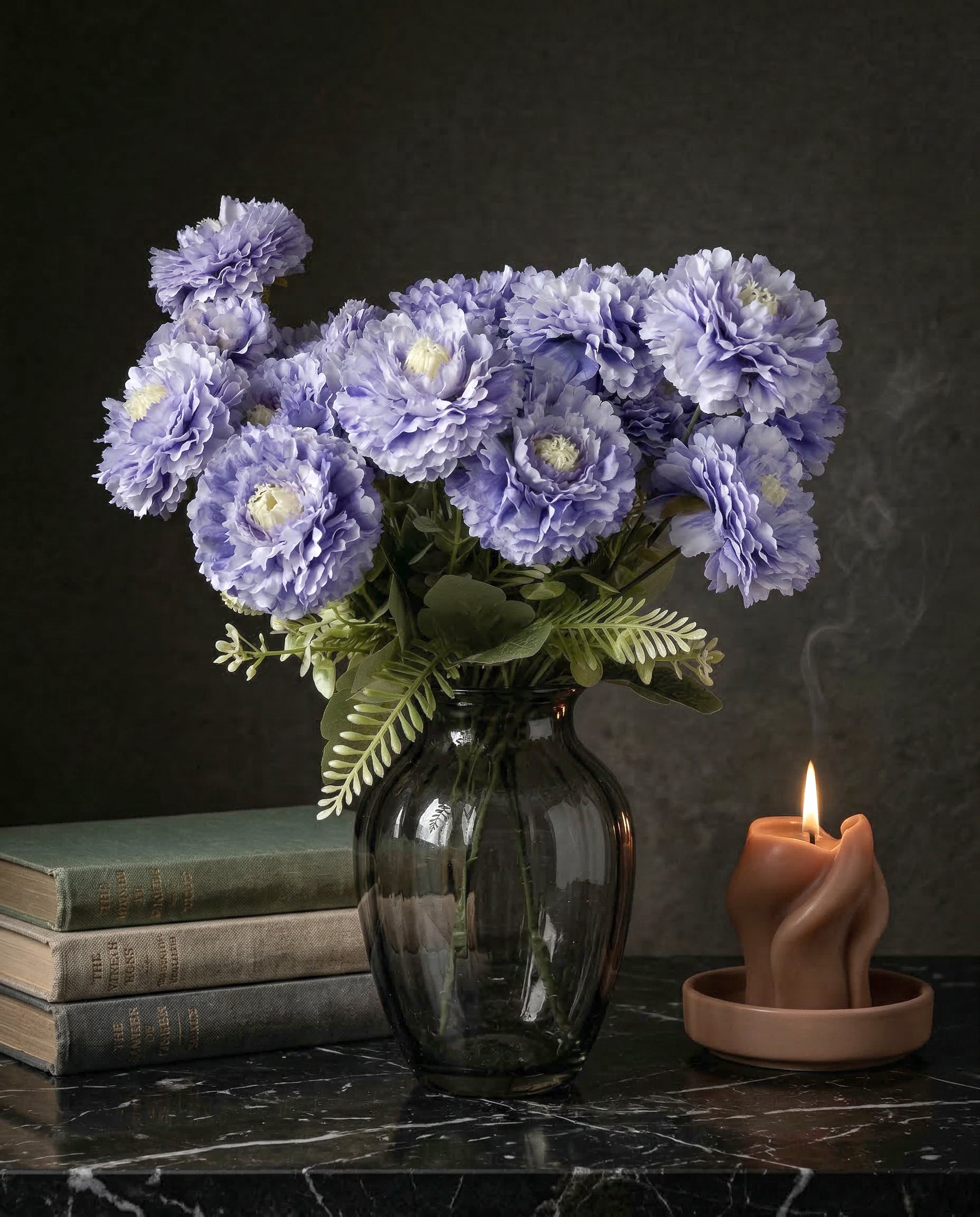 Artificial Ruffled Carnation Bunch 39cm