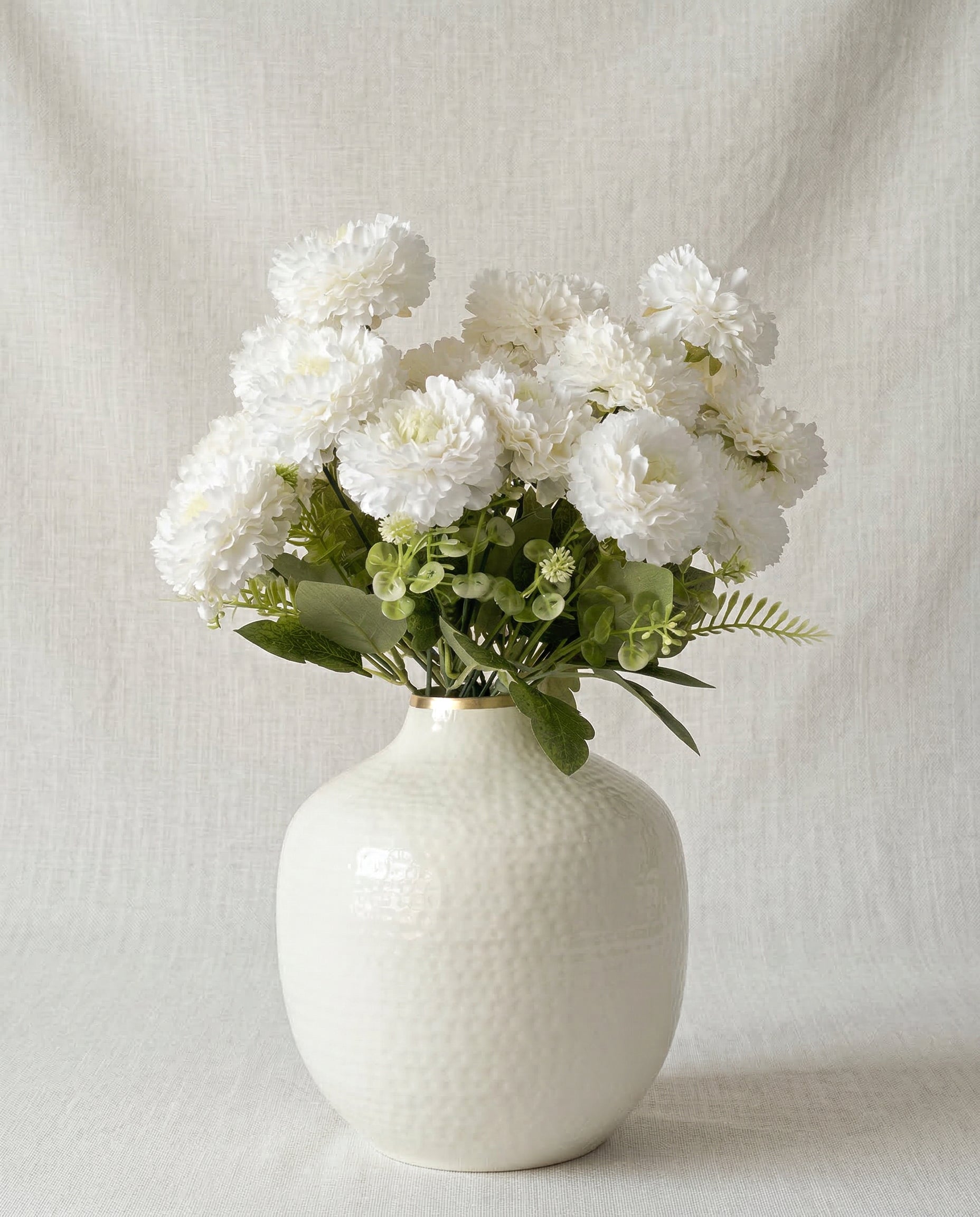 Artificial Ruffled Carnation Bunch 39cm