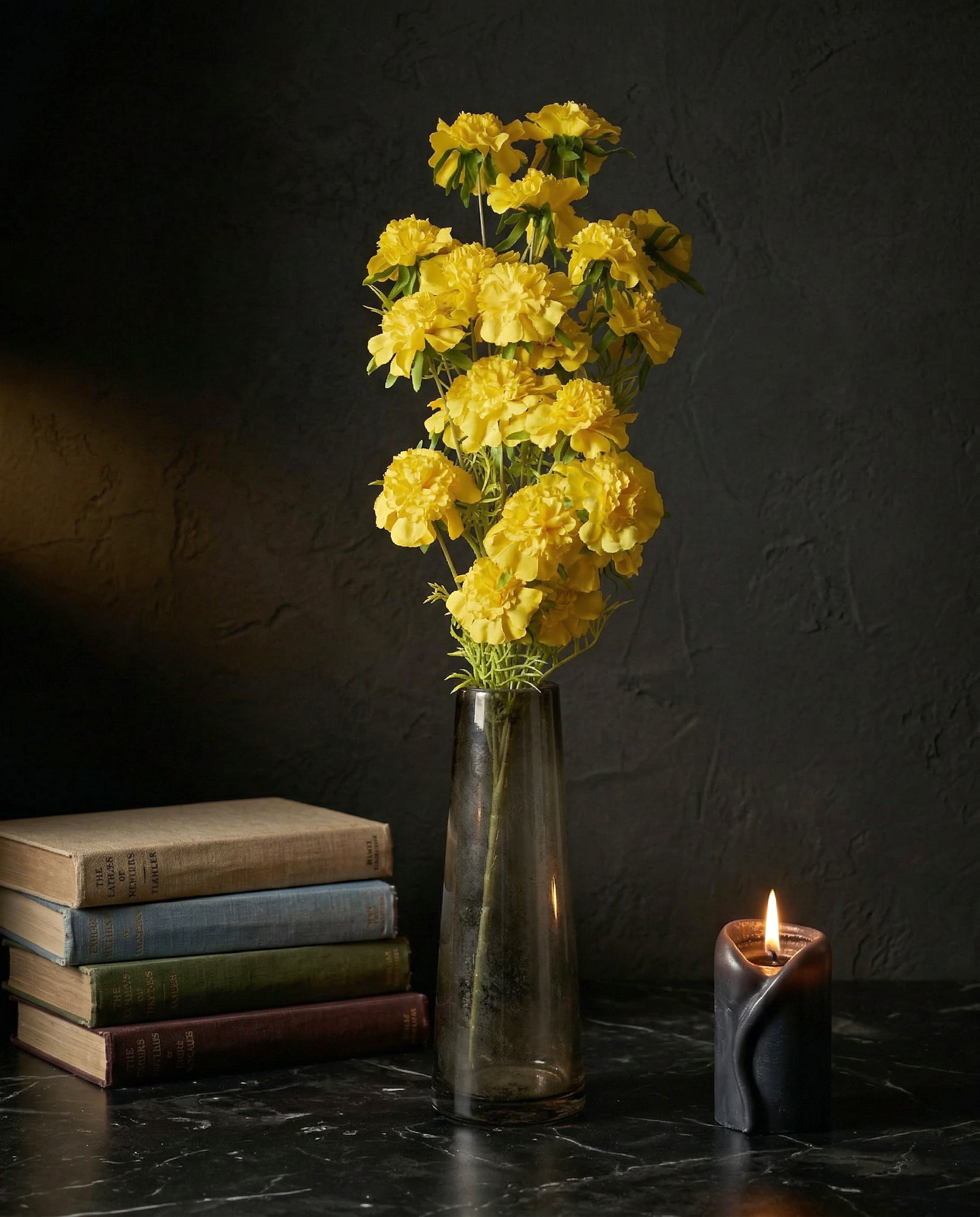 Artificial Yellow peony Flower Stem 76cm