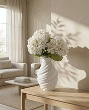 Artificial White PU Hydrangea Flower Stem