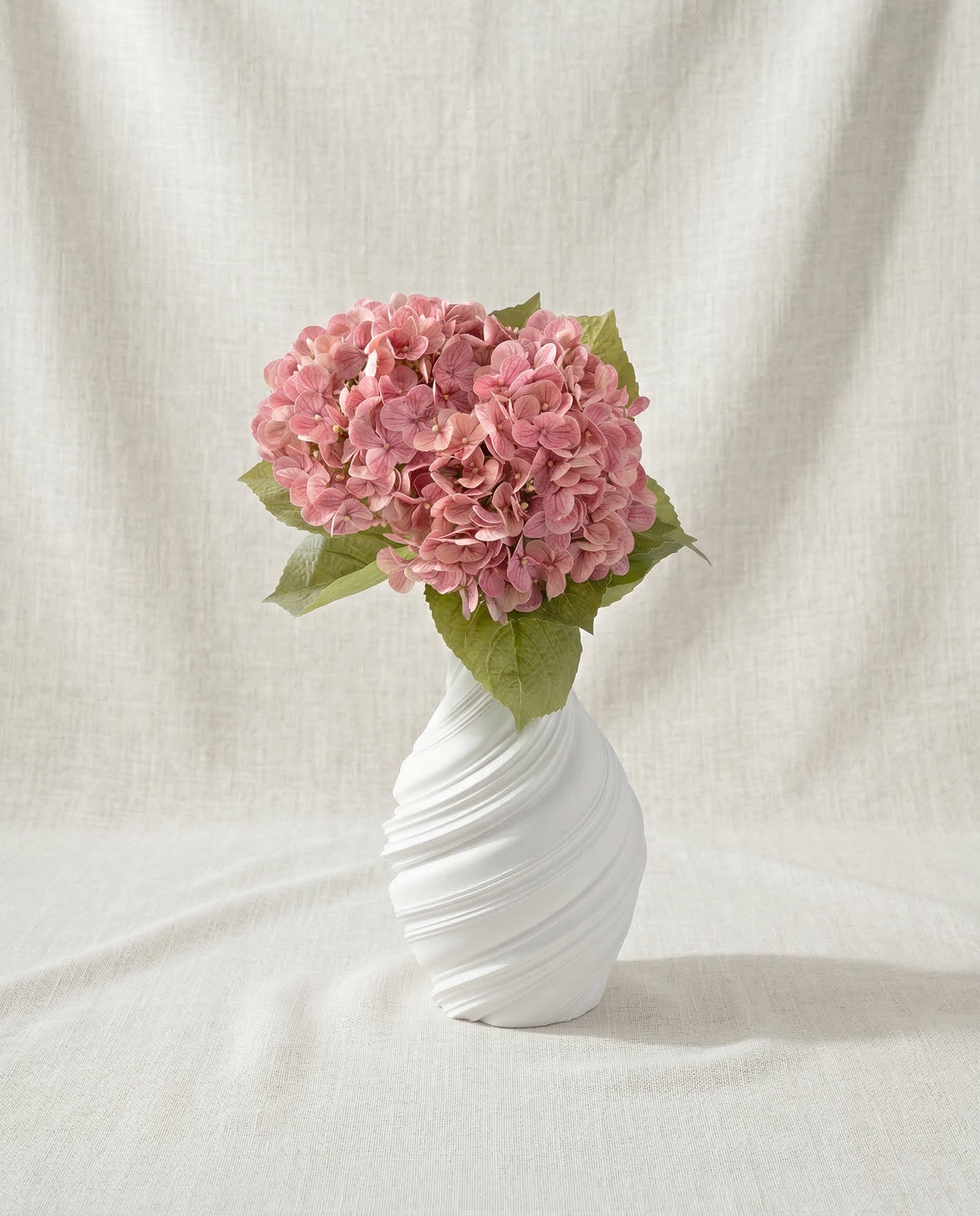 Artificial Pink PU Hydrangea Flower Stem