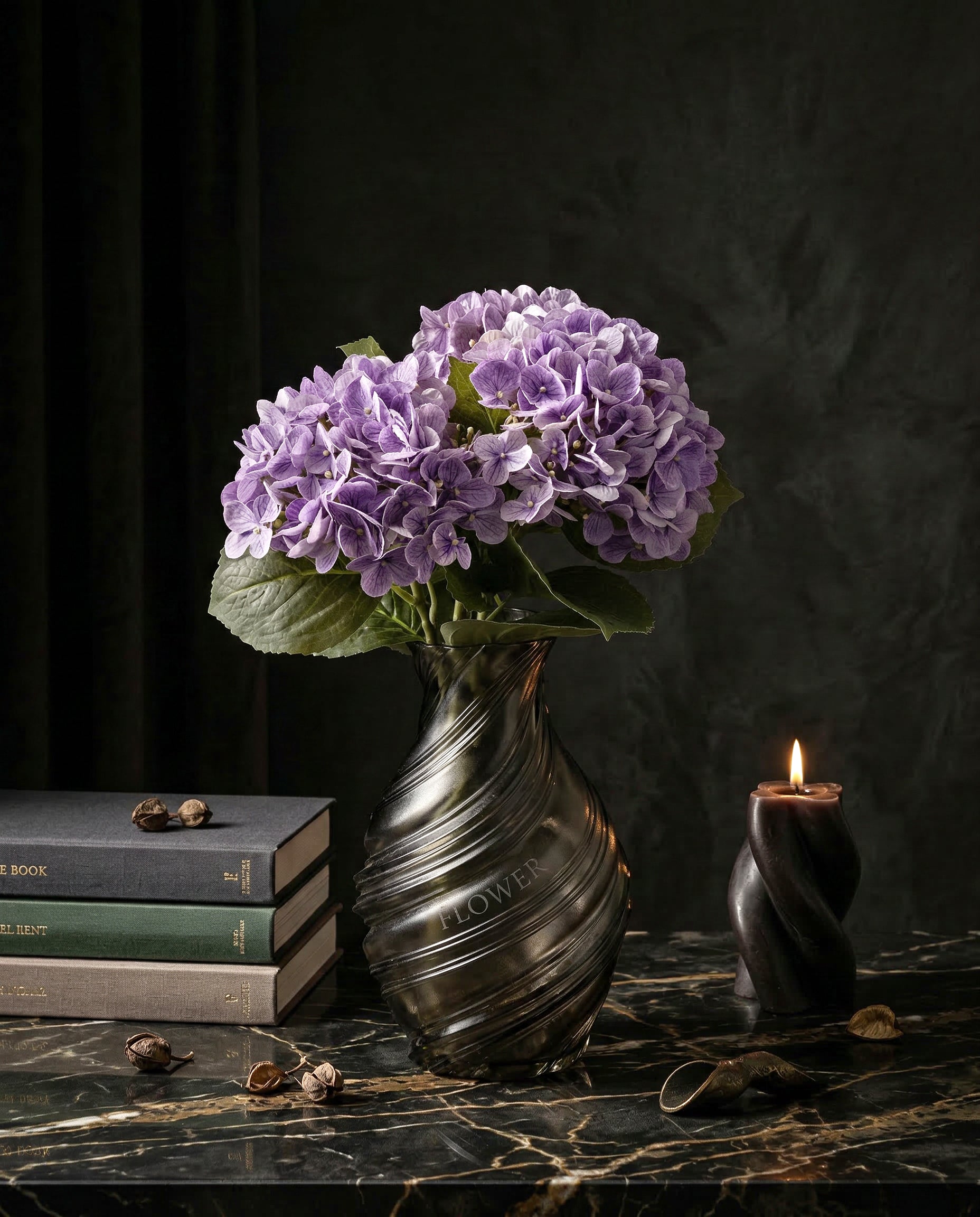 Artificial Lavender PU Hydrangea Flower Stem