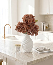 Artificial Rust Brown PU Hydrangea Flower Stem