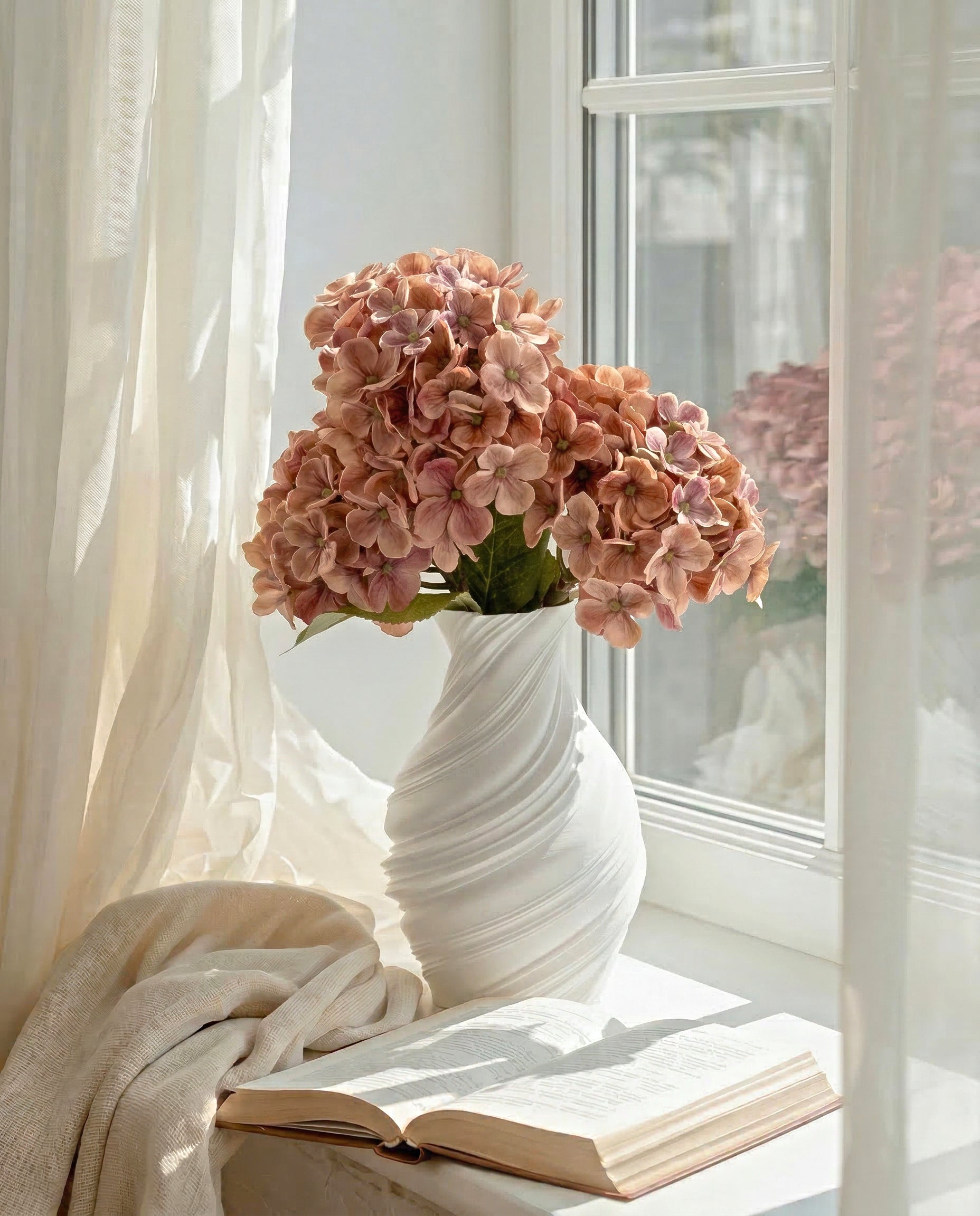 Artificial PU Hydrangea Flower Stem