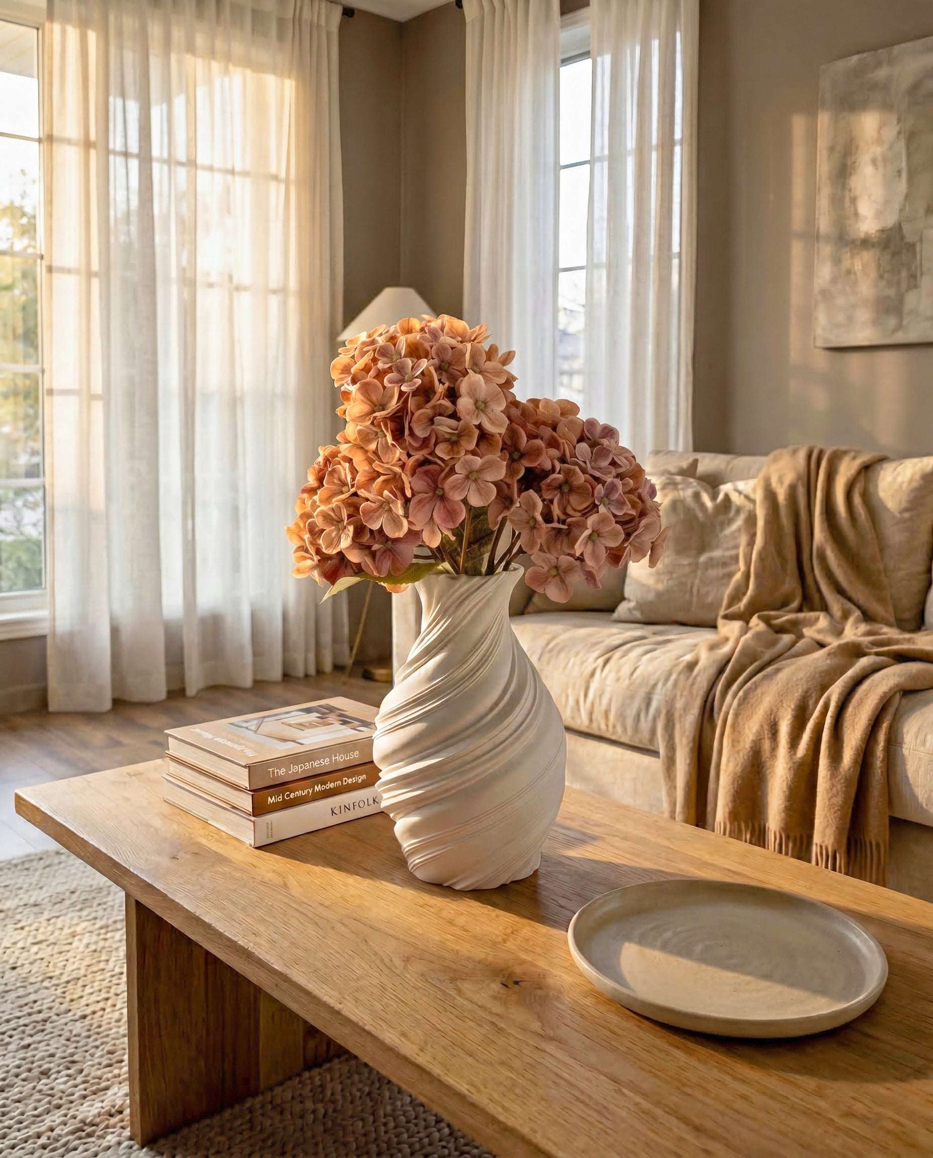 Artificial PU Hydrangea Flower Stem