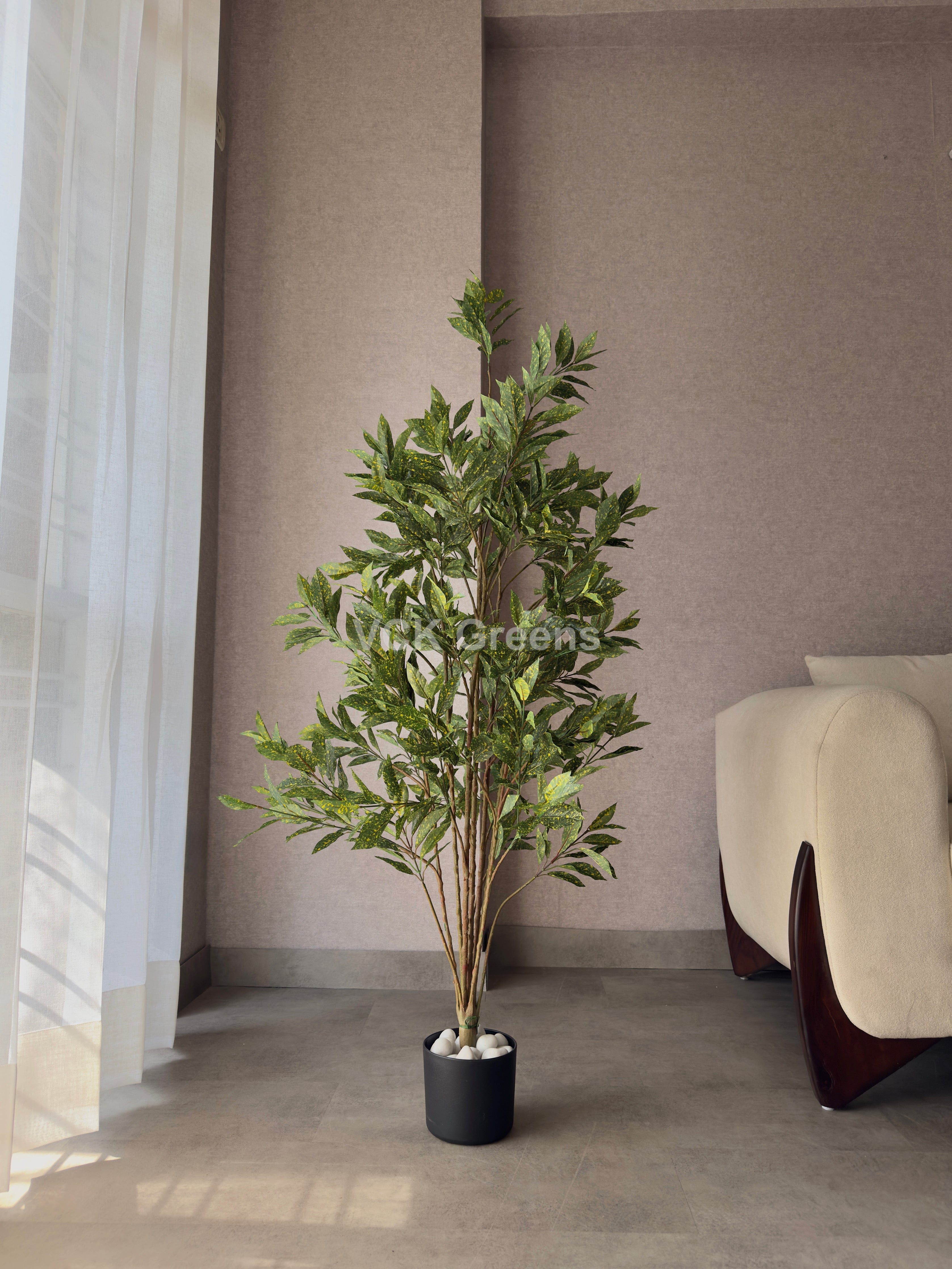 Artificial Green Croton Plant 5ft