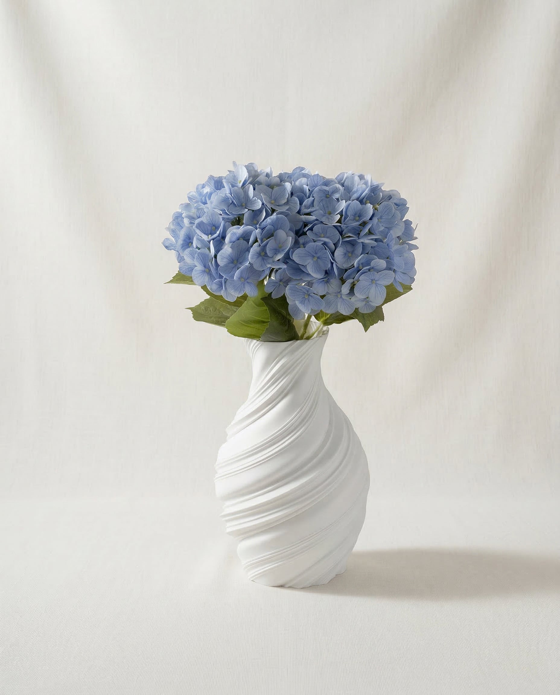 Artificial Blue PU Hydrangea Flower Stem