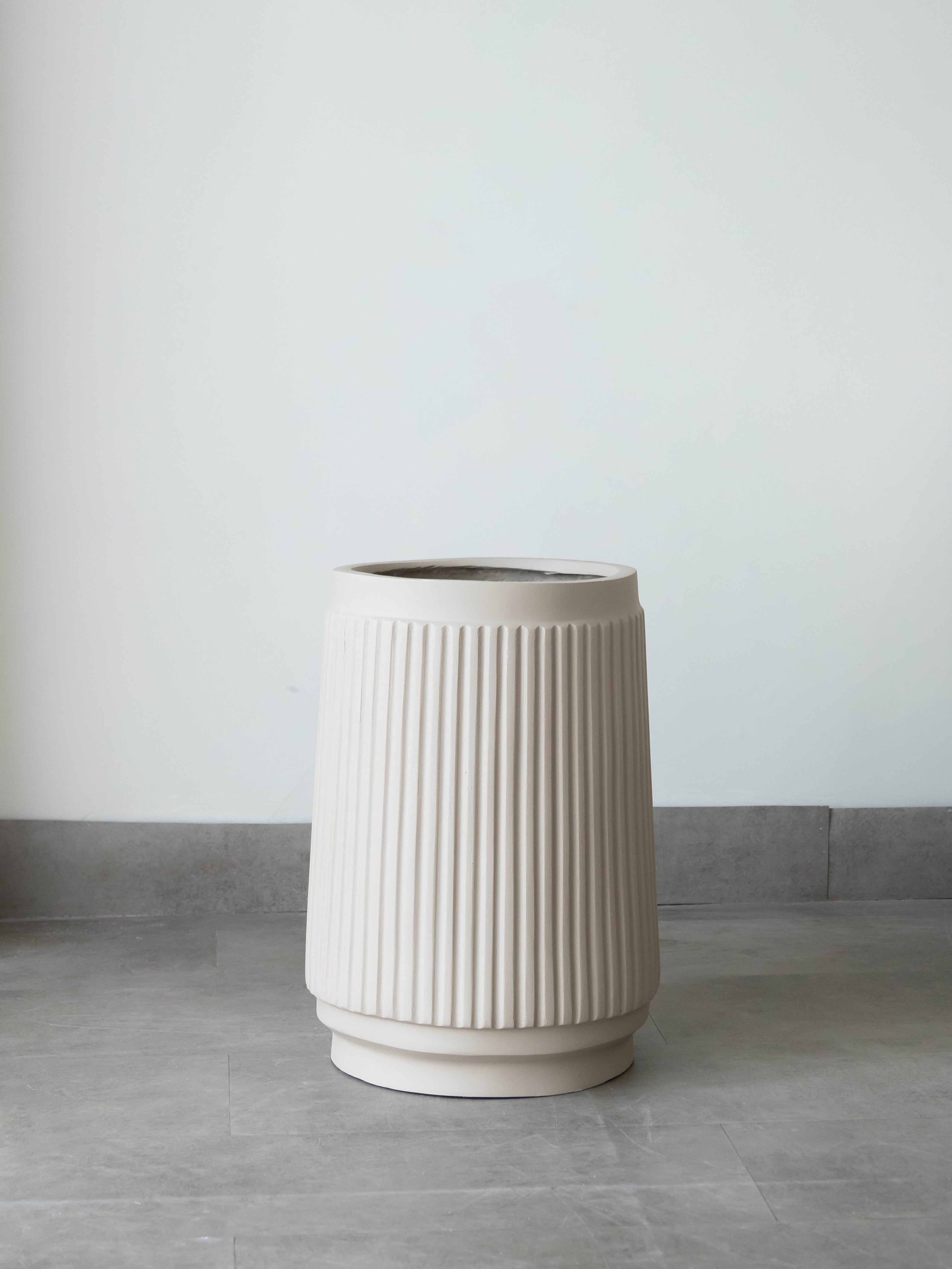 Linear Fluted Planter – Beige