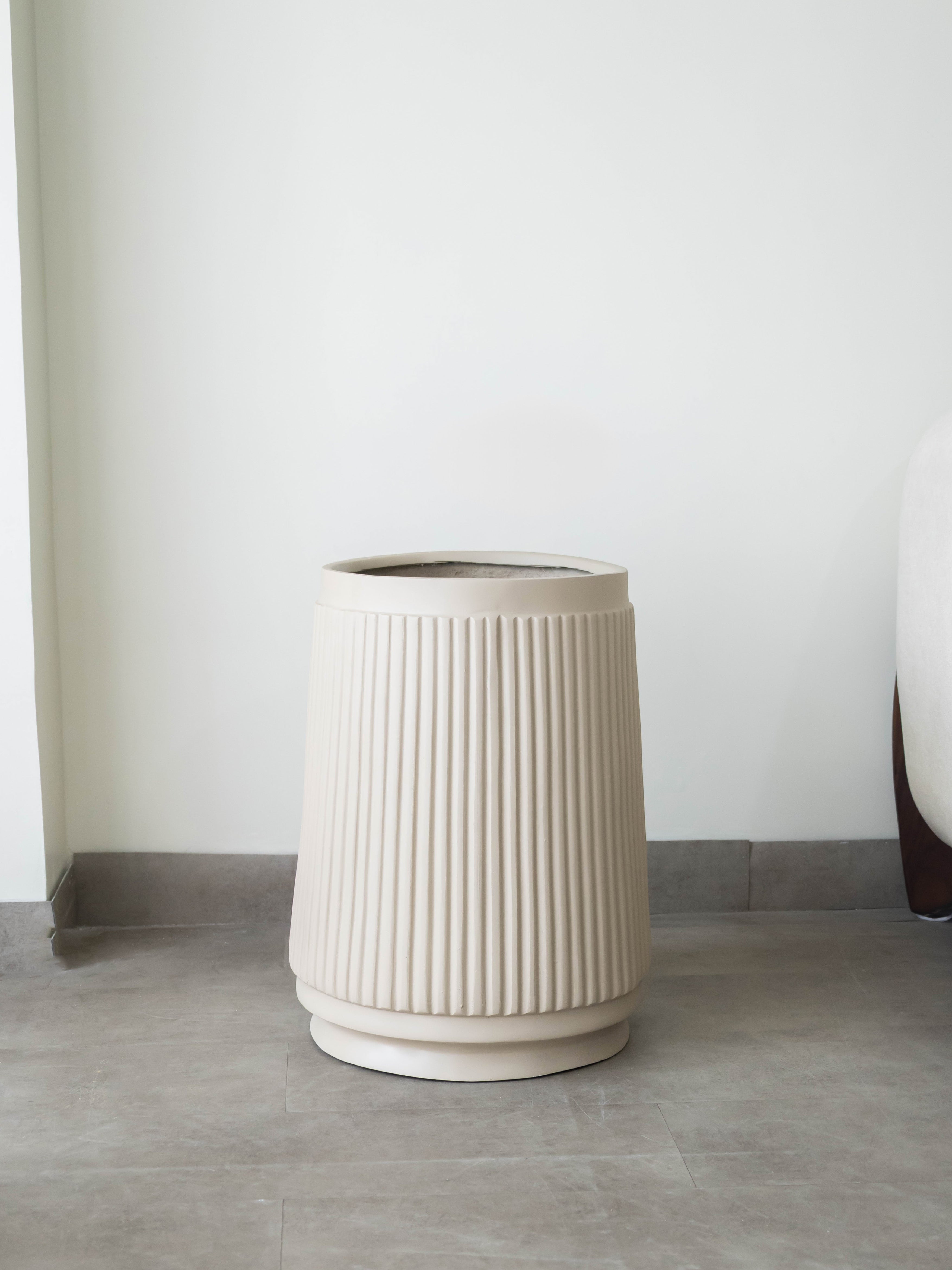 Linear Fluted Planter – Beige