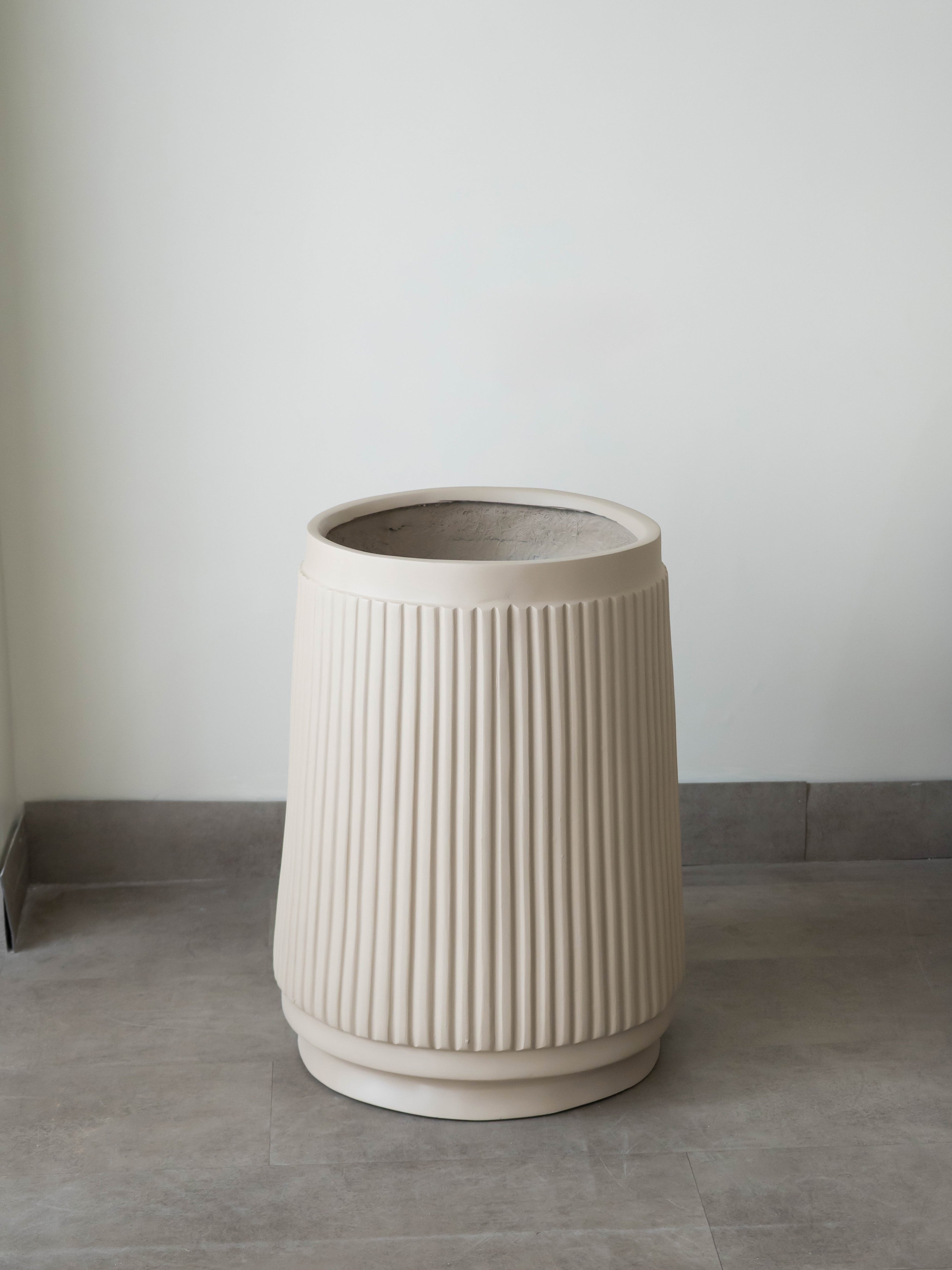 Linear Fluted Planter – Beige