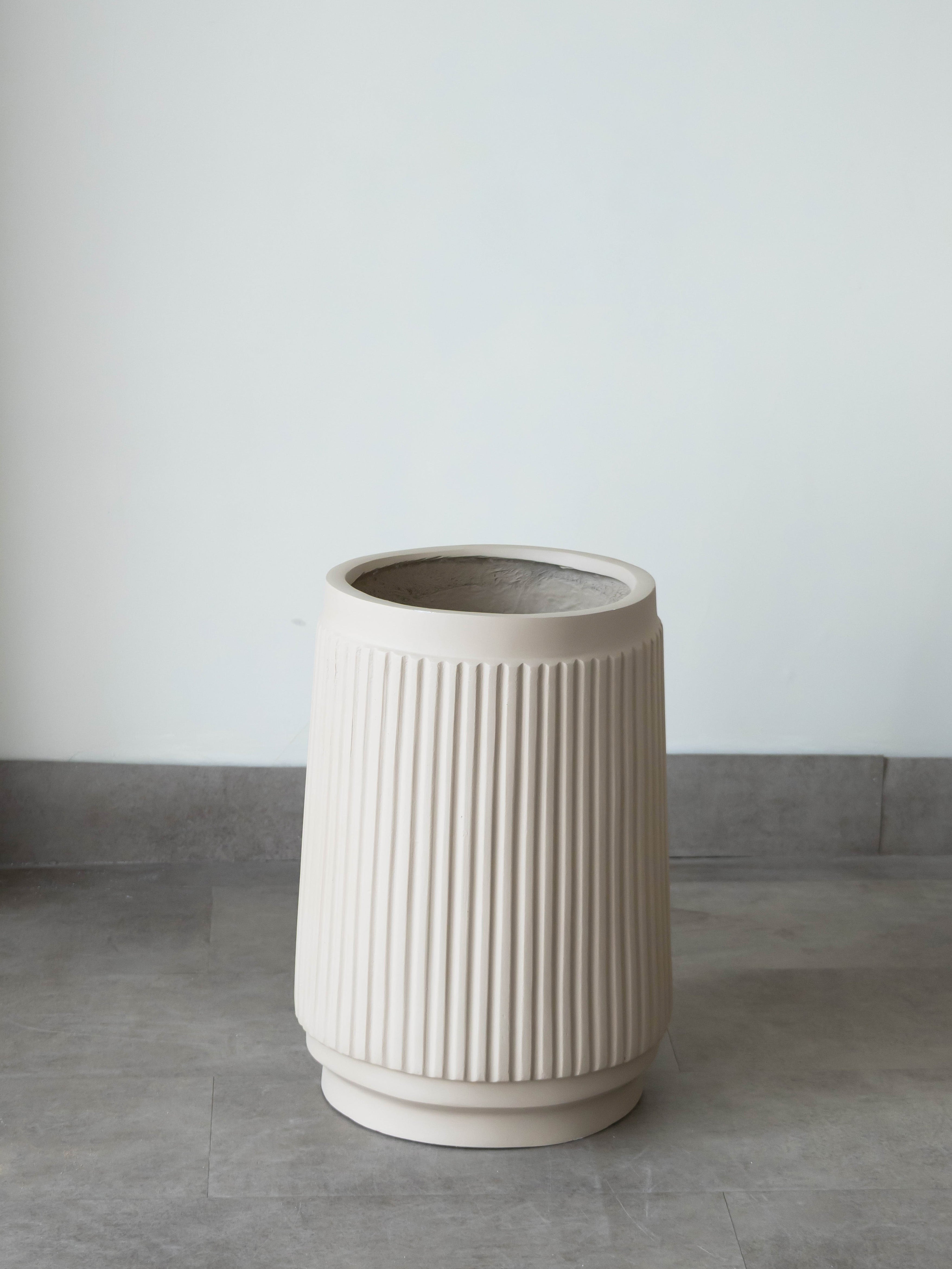 Linear Fluted Planter – Beige