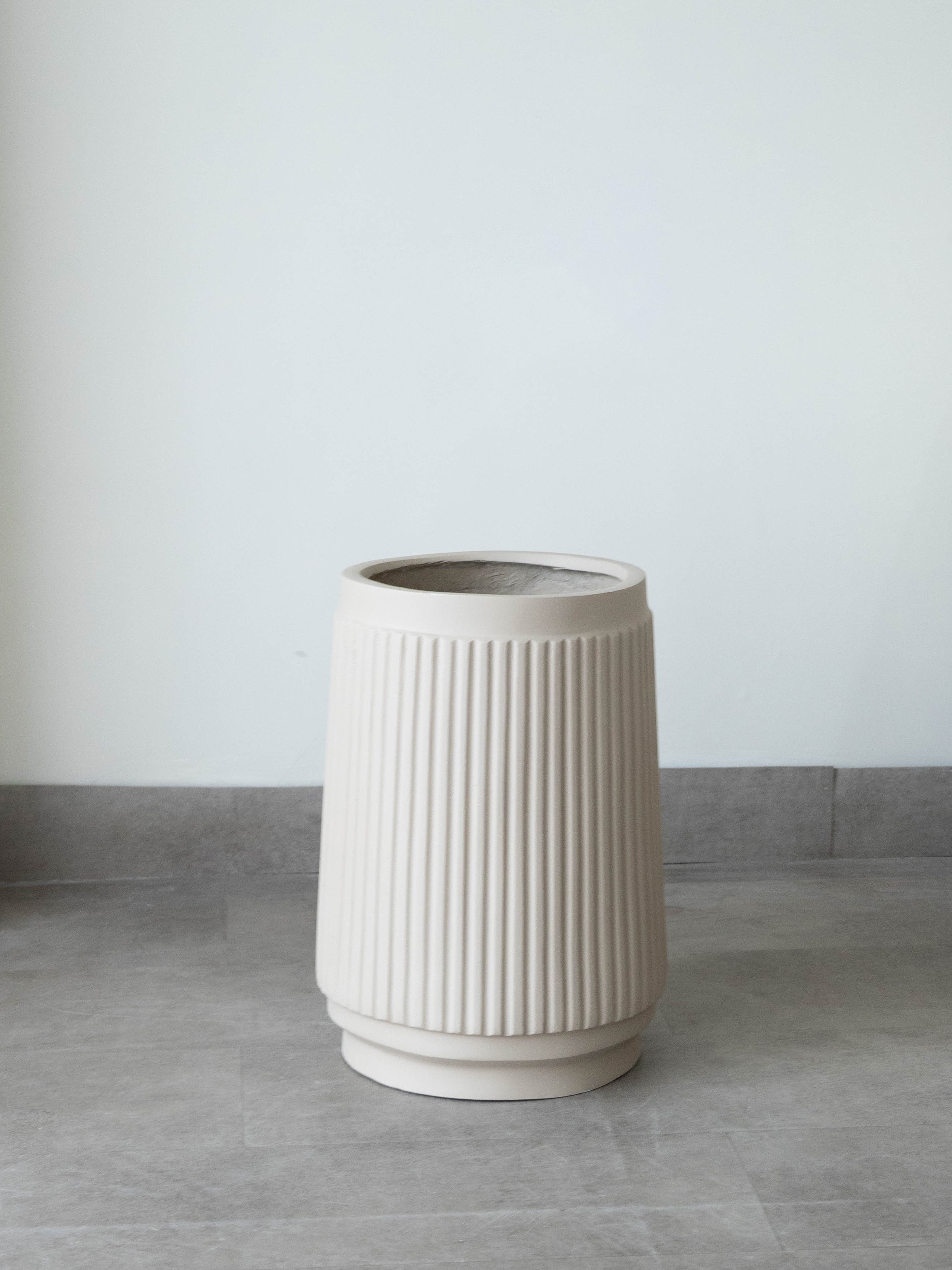 Linear Fluted Planter – Beige