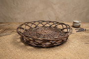 Handwoven Natural Willow Round Decorative Basket