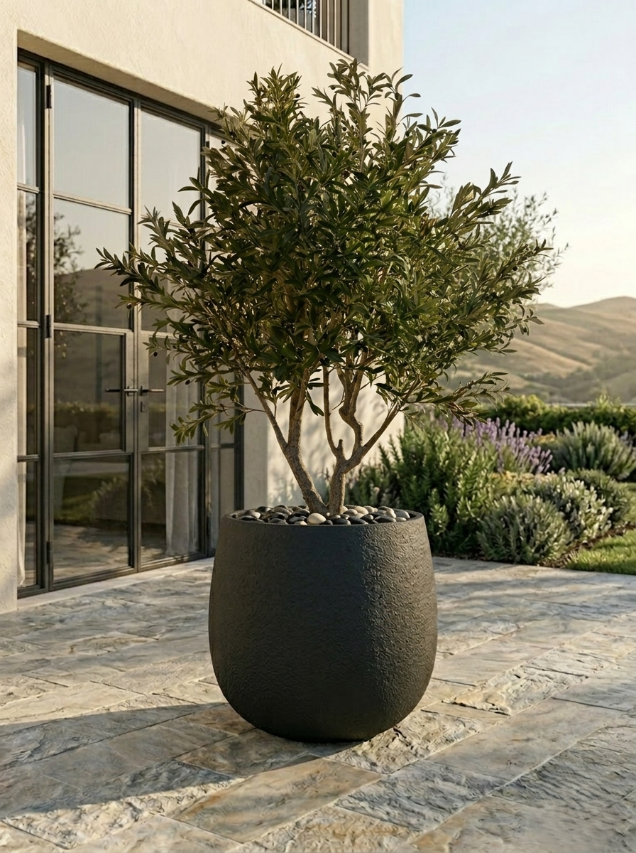 Black Luna Textured Planter