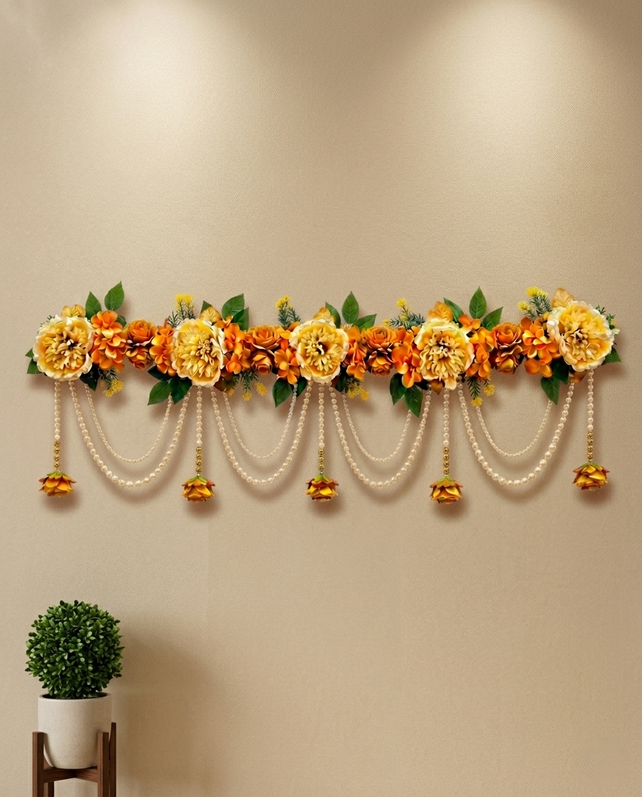 Artificial Floral Pearl Hanging Toran