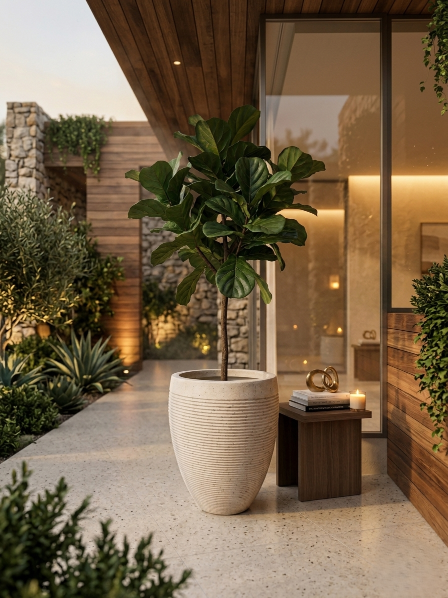 Ivory Ridge Textured Planter