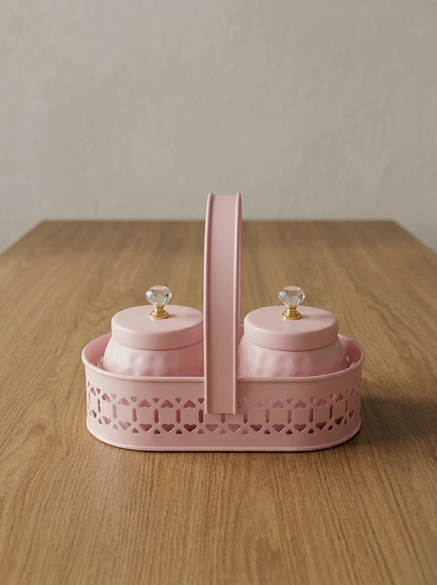 Decorative Storage Jar with Crystal Lid (Set of 2)