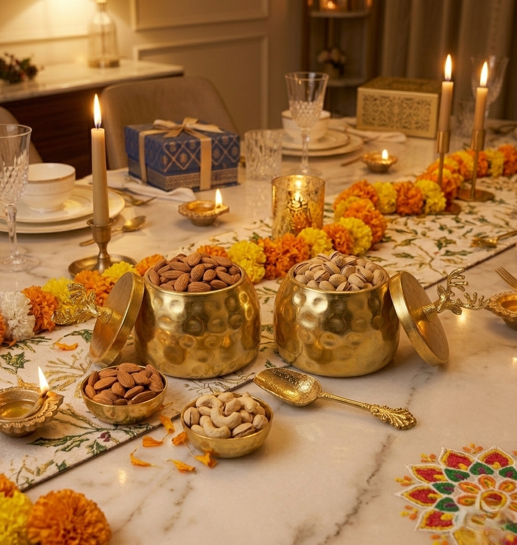 Gold Deer Lid Decorative Jar Set (Set of 2)